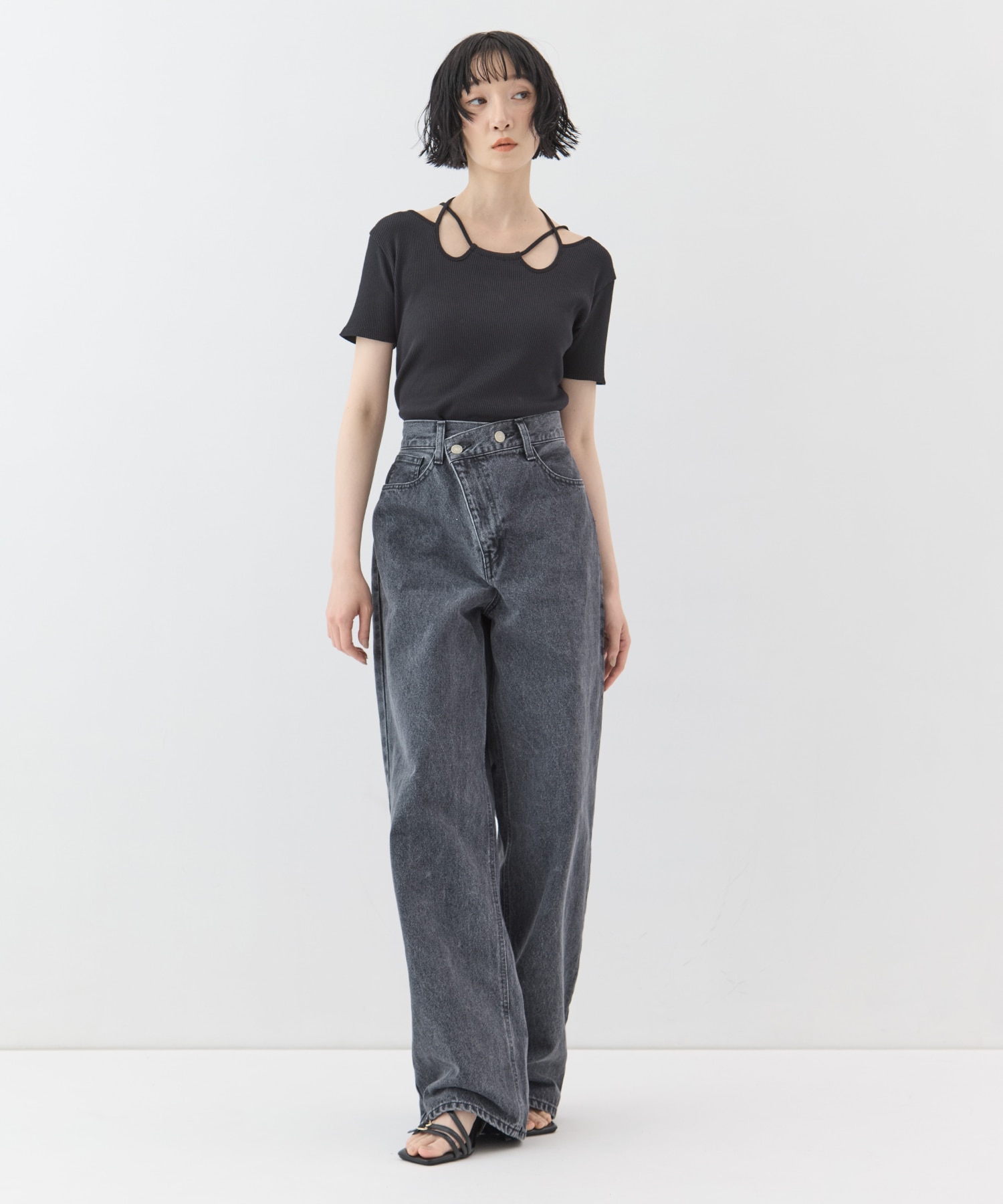 DOUBLE WAIST DENIM PANTS STUDIOUS
