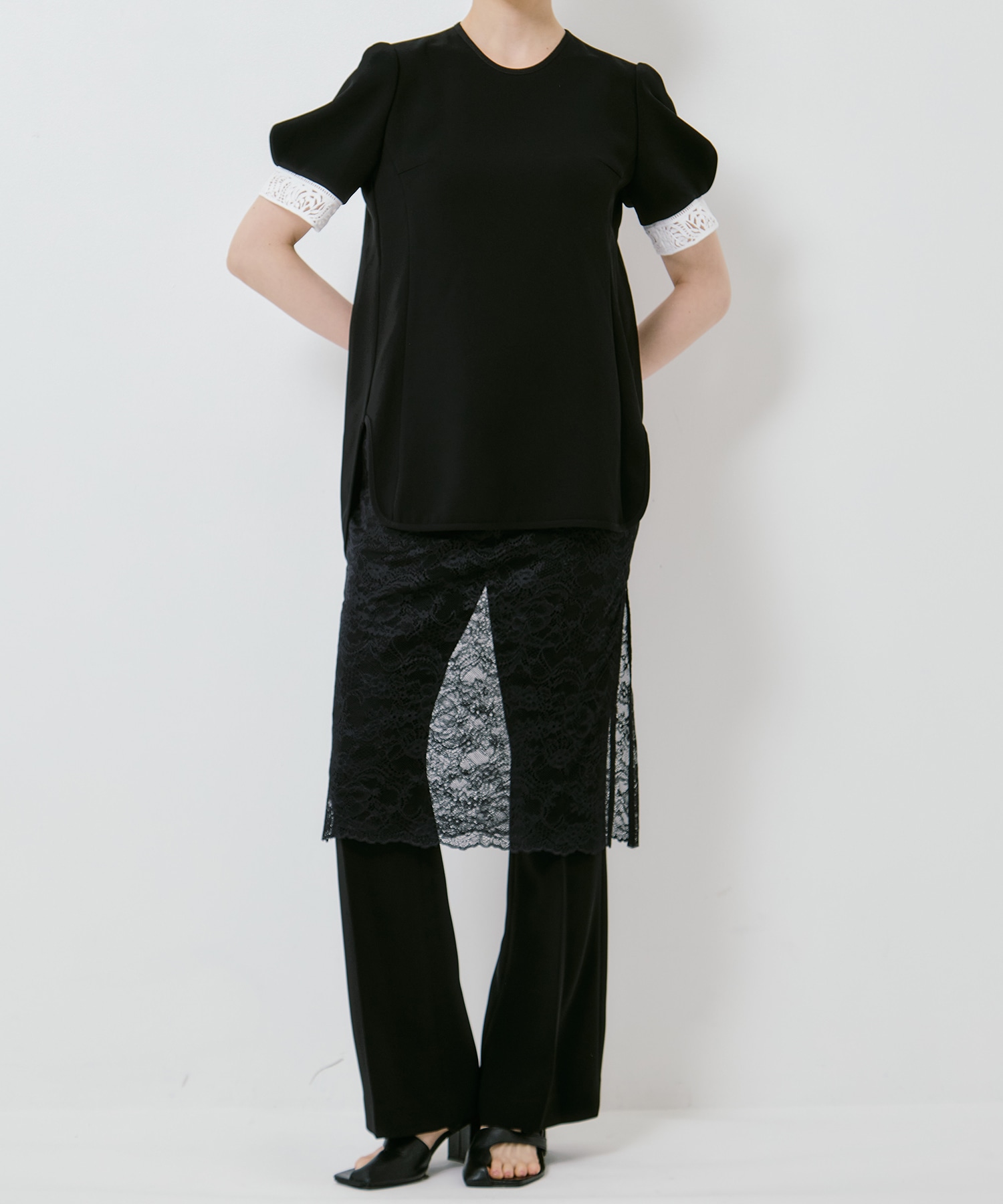 Raschel Lace Layered Trousers Mame Kurogouchi