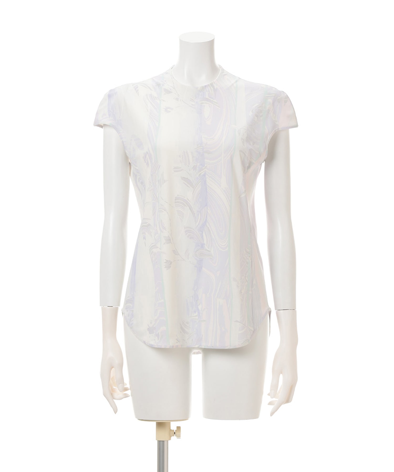 Marble Print Jersey Short Sleeve Top Mame Kurogouchi