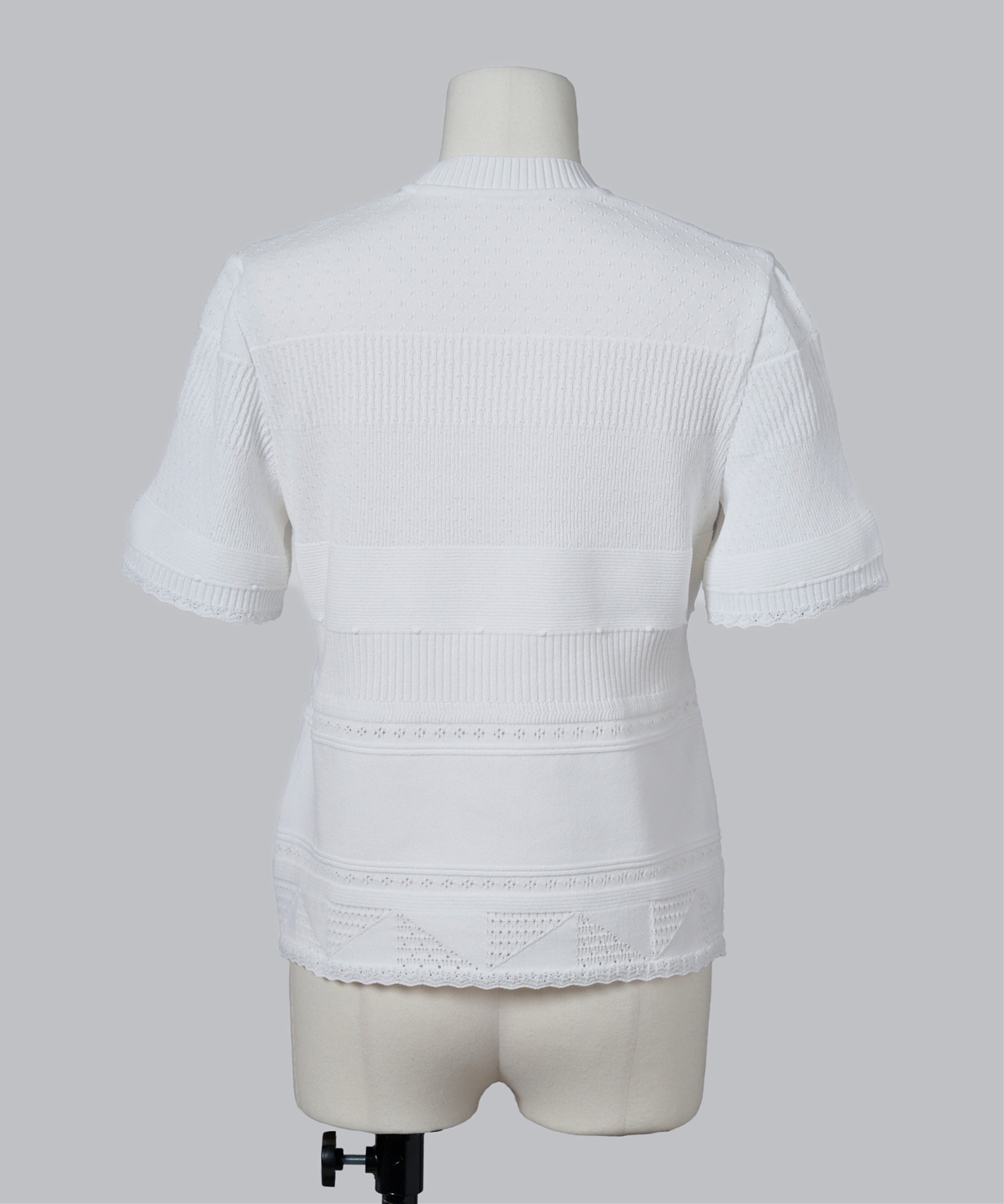 Knit Lace Short Sleeve Top Mame Kurogouchi