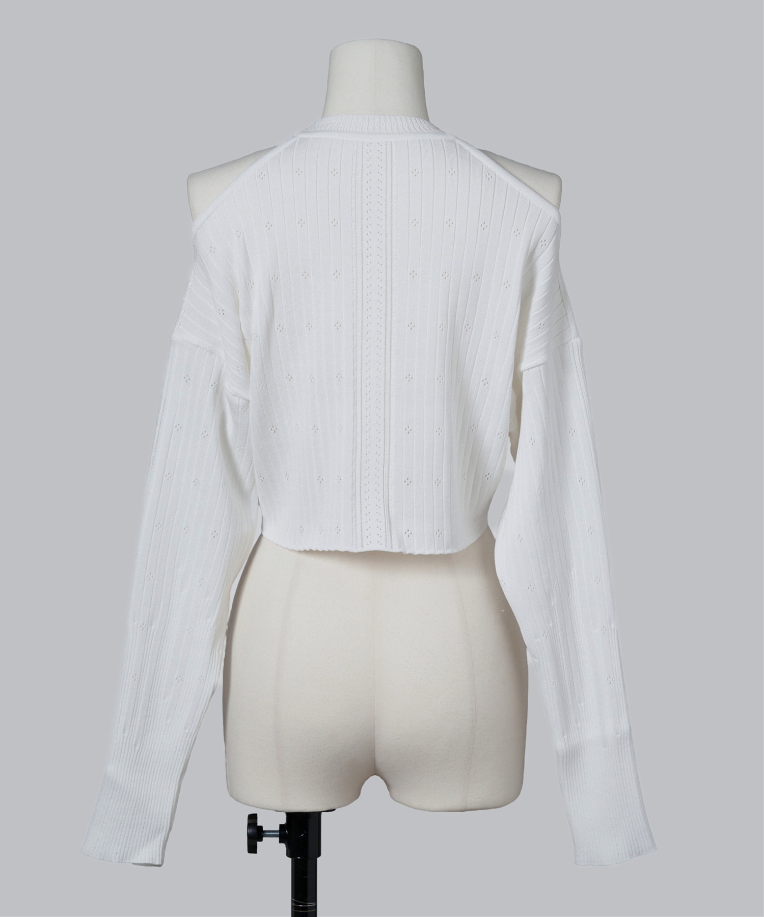 Ribbed Eyelet Knit Long Sleeve Top Mame Kurogouchi