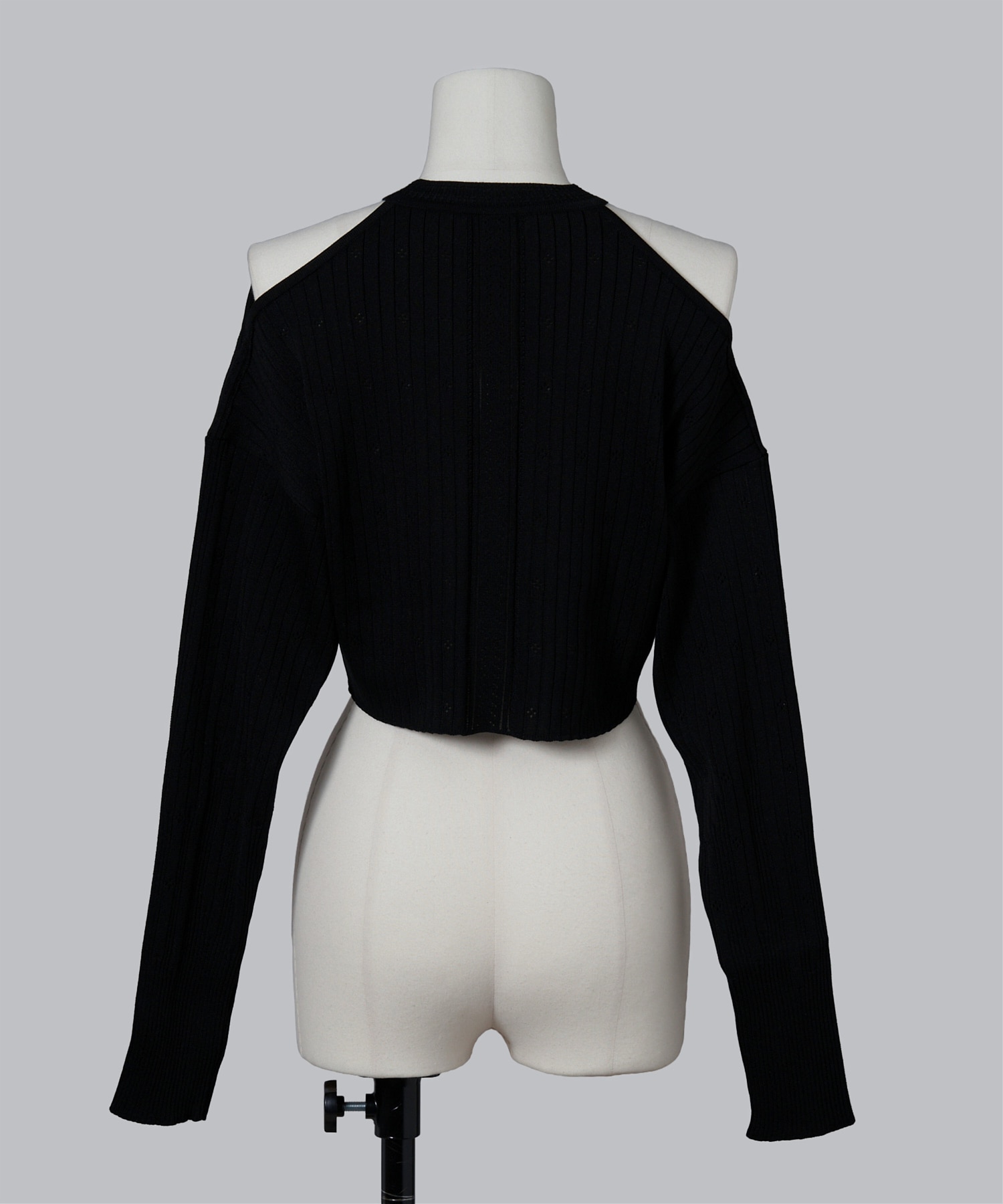 Ribbed Eyelet Knit Long Sleeve Top Mame Kurogouchi