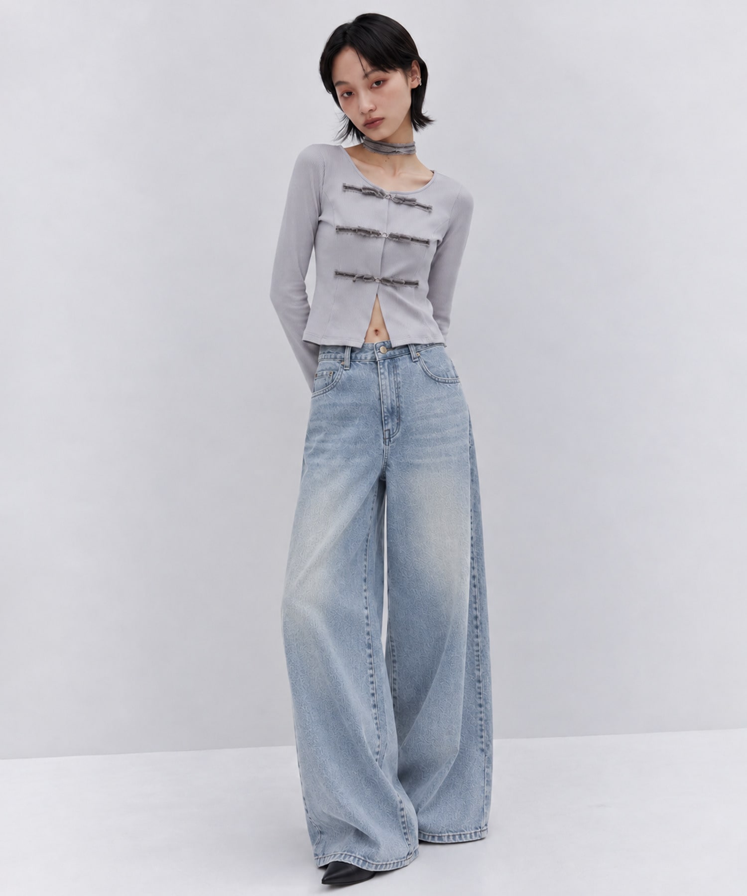 別注 choker ribbon cardigan tanakadaisuke