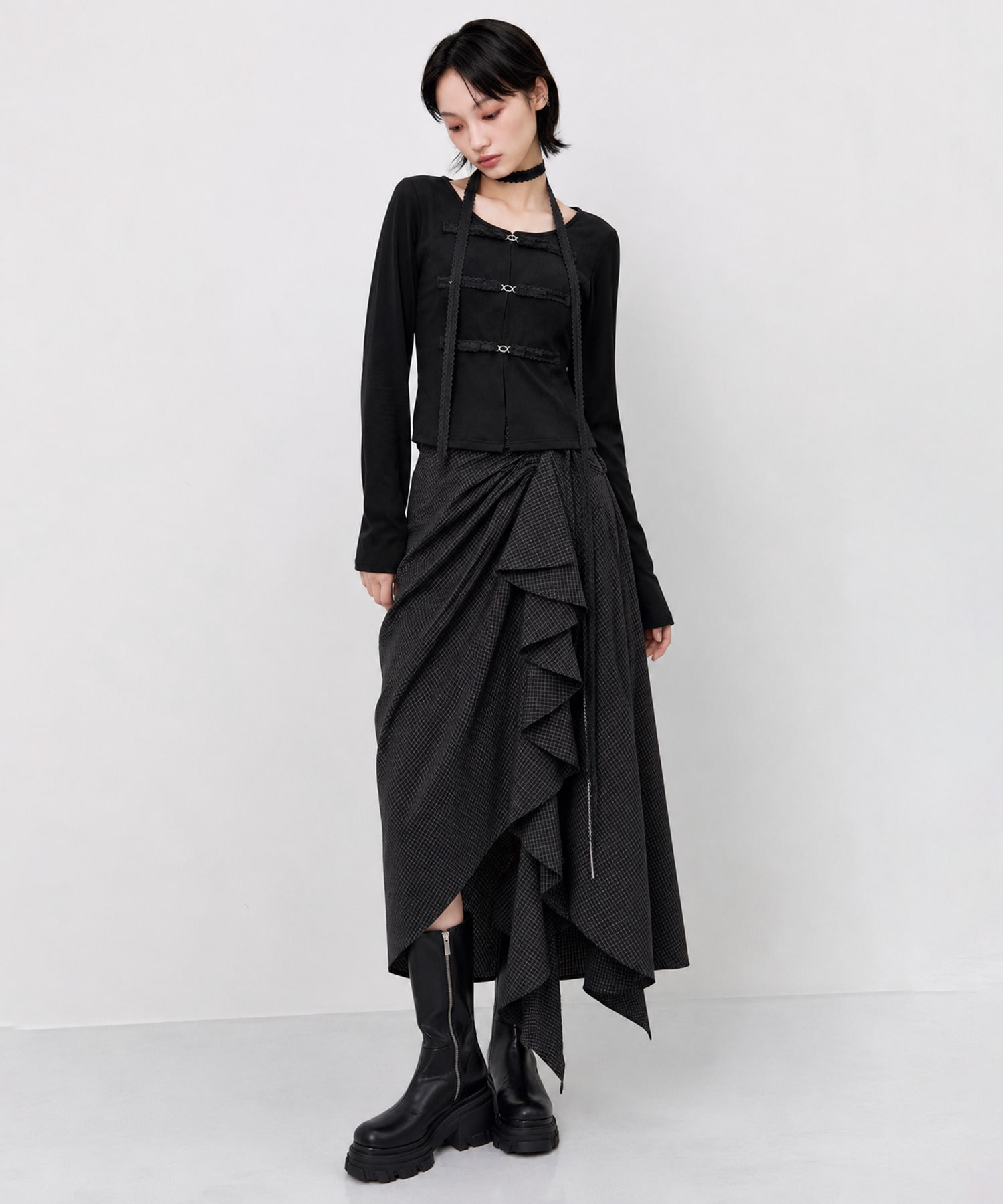 別注 choker ribbon cardigan tanakadaisuke