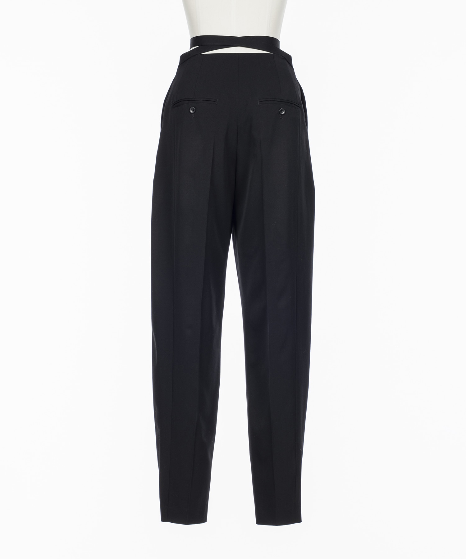 FINE WOOL SUITING BELTED TROUSERS FETICO