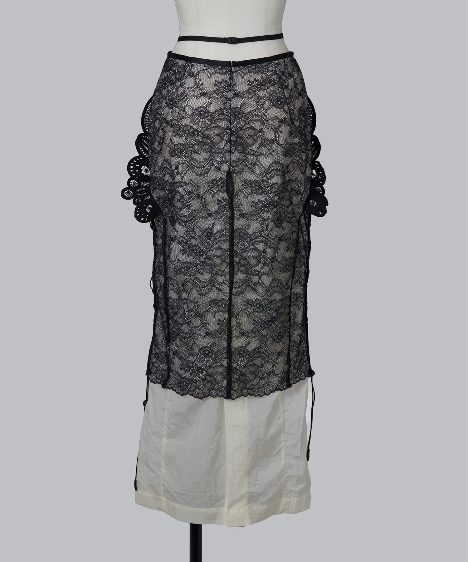 Nylon Skirt with Cording Embroidery Detail Mame Kurogouchi