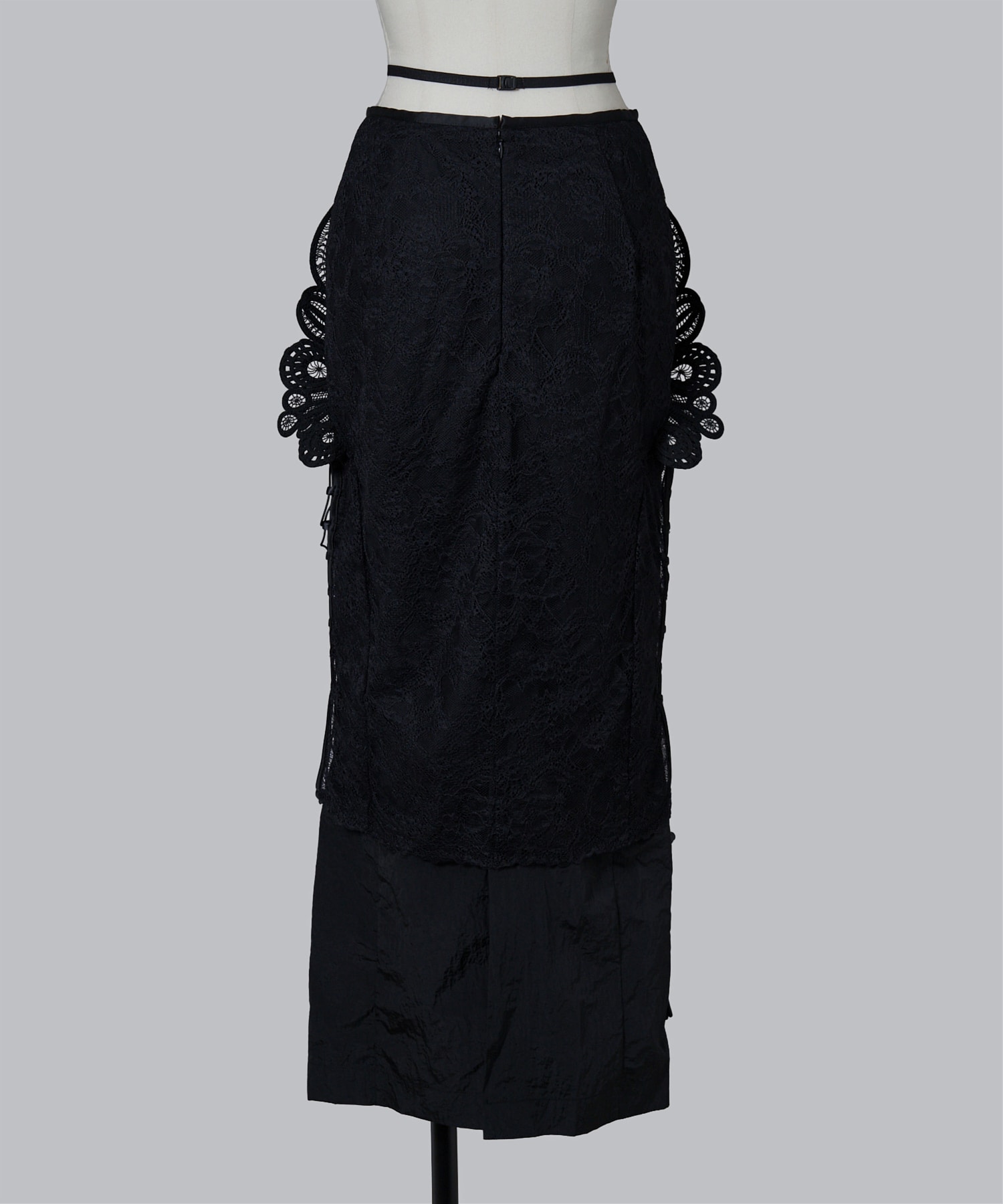 Nylon Skirt with Cording Embroidery Detail Mame Kurogouchi