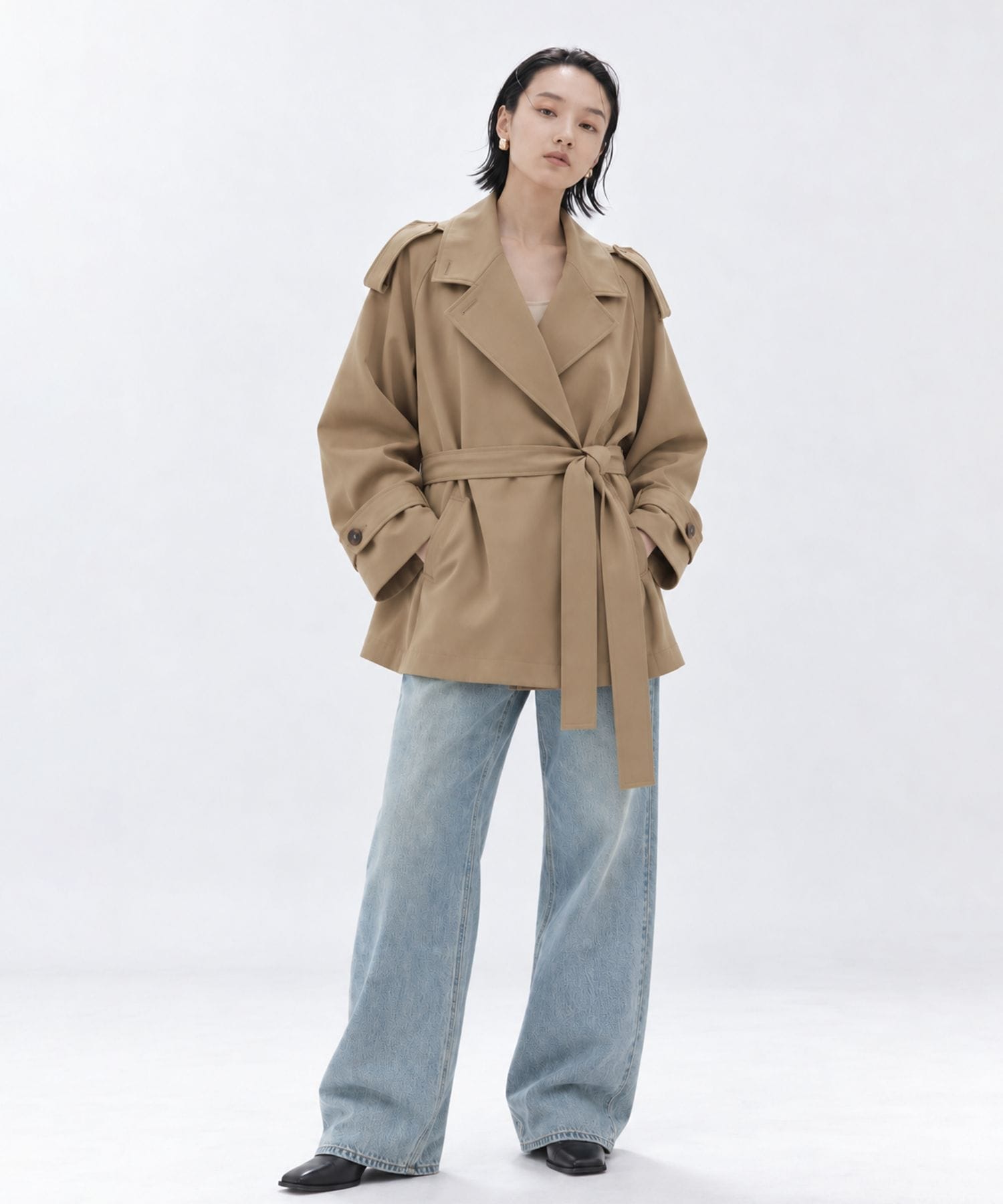Belted Short Trench Coat STUDIOUS