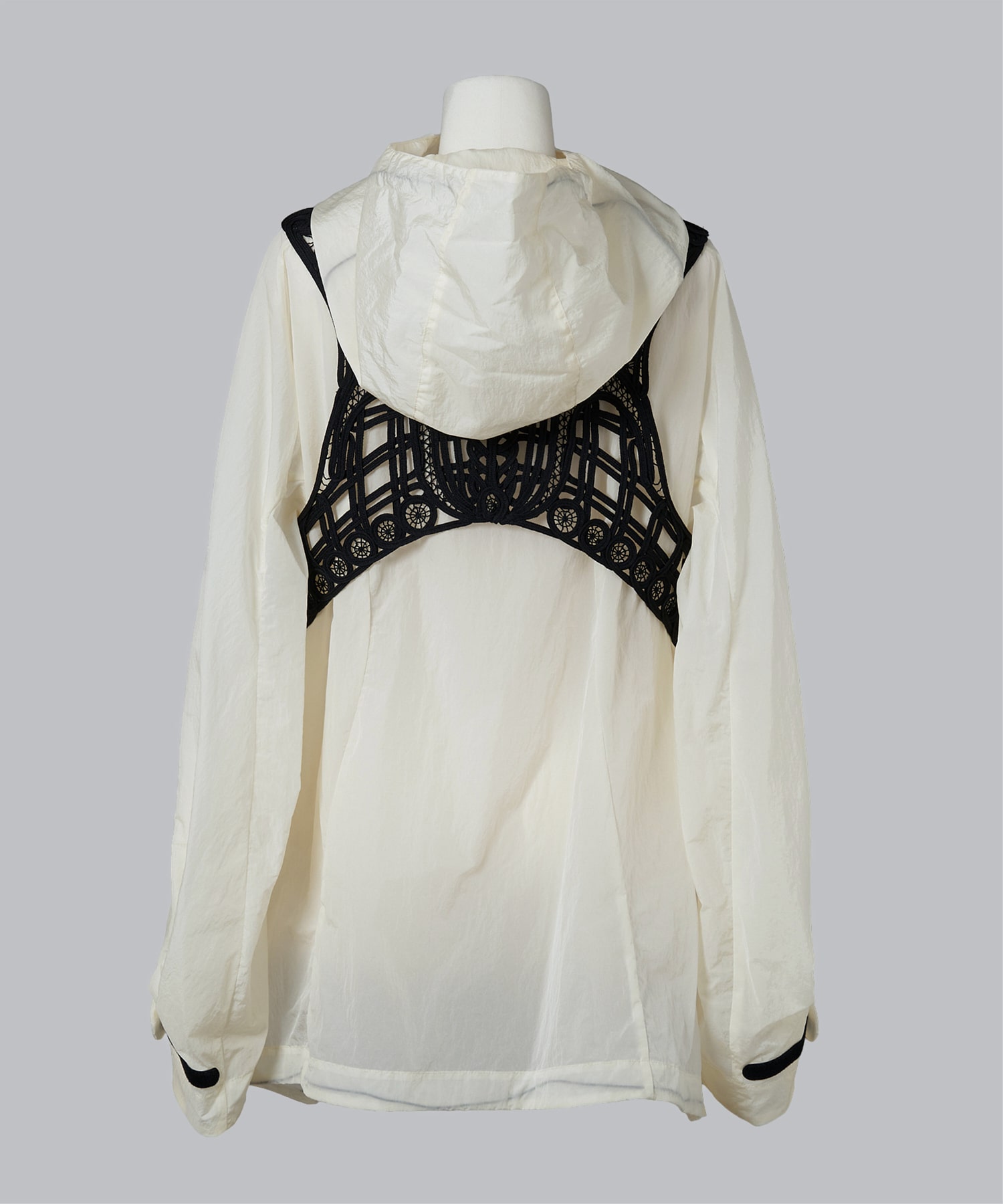 Nylon Oversized Jacket with Cording Embroidery Vest Mame Kurogouchi