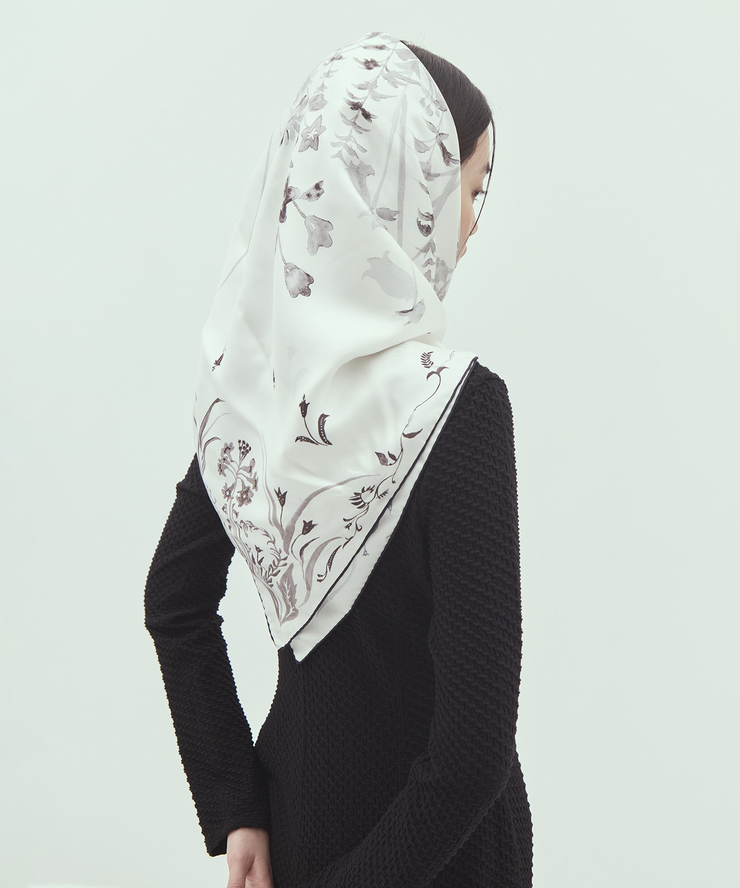 Hand Printed Silk Scarf Mame Kurogouchi
