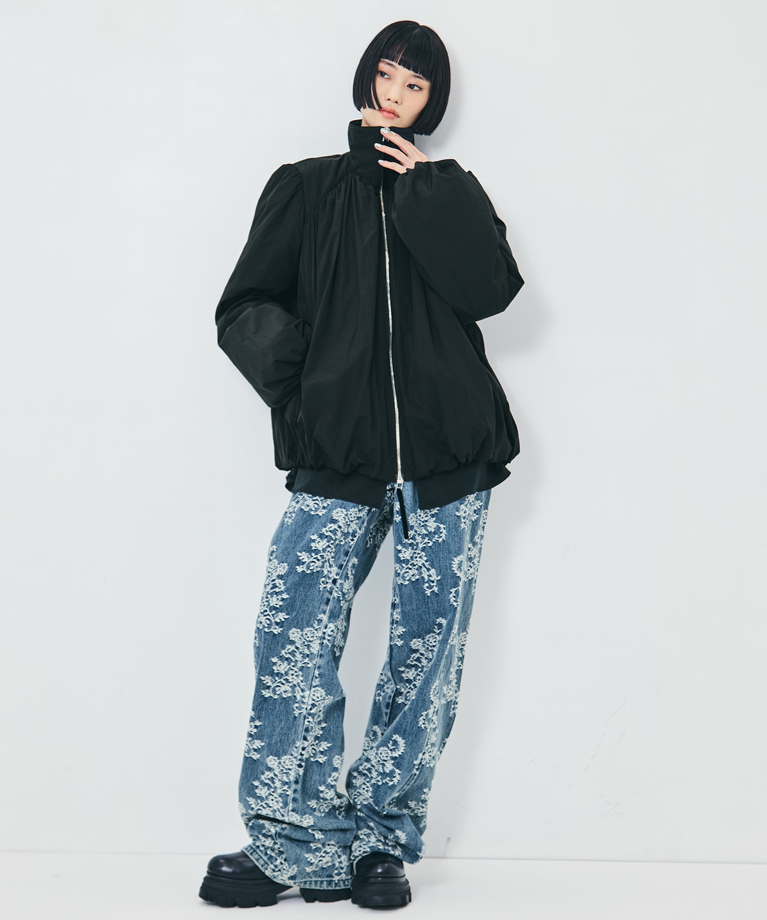 GATHERED PADDED BLOUSON FETICO