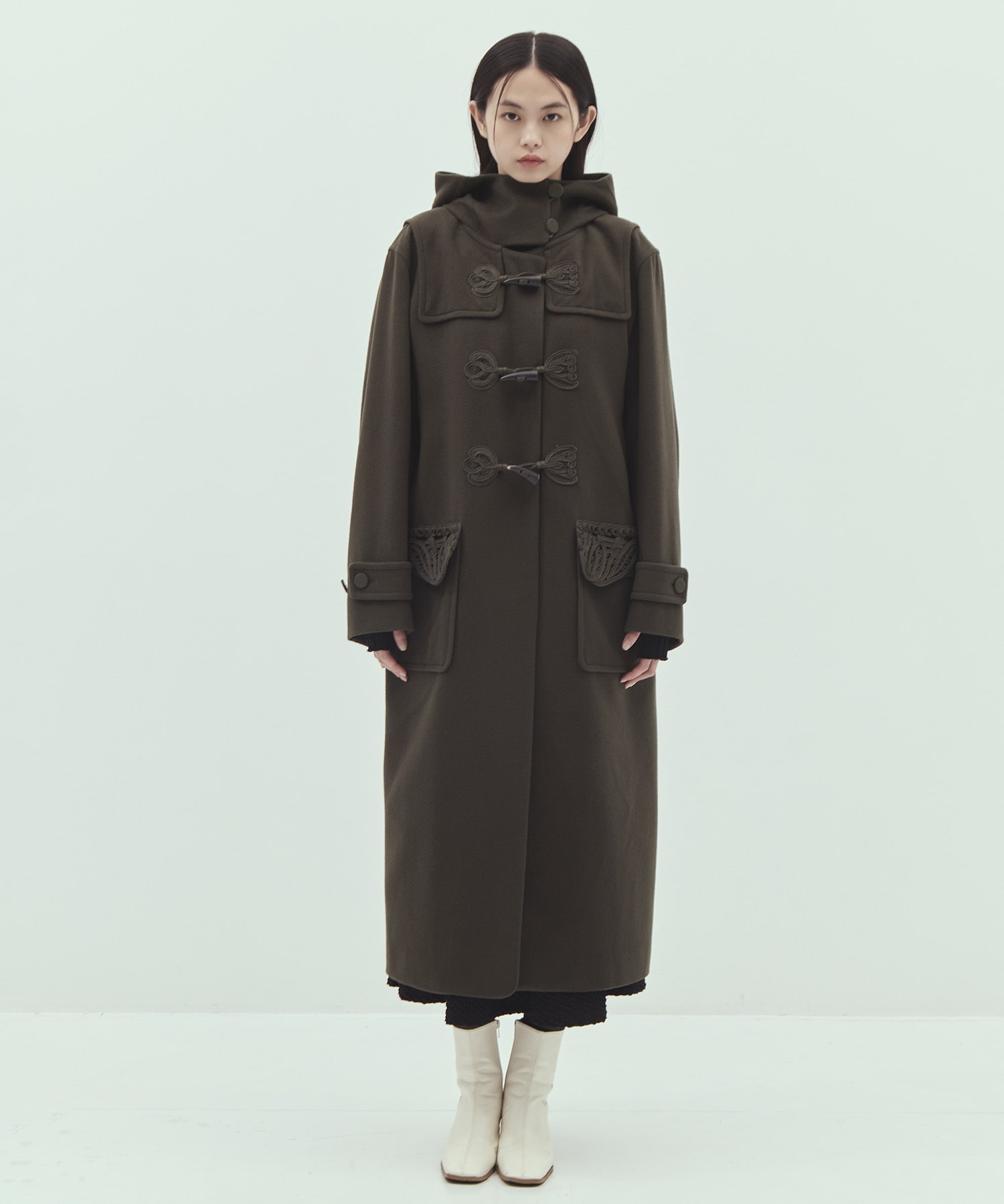 Cording Embroidery Duffle Coat Mame Kurogouchi