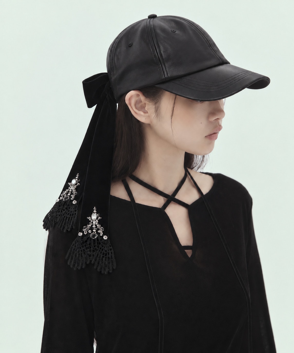 別注leather ribbon cap tanakadaisuke