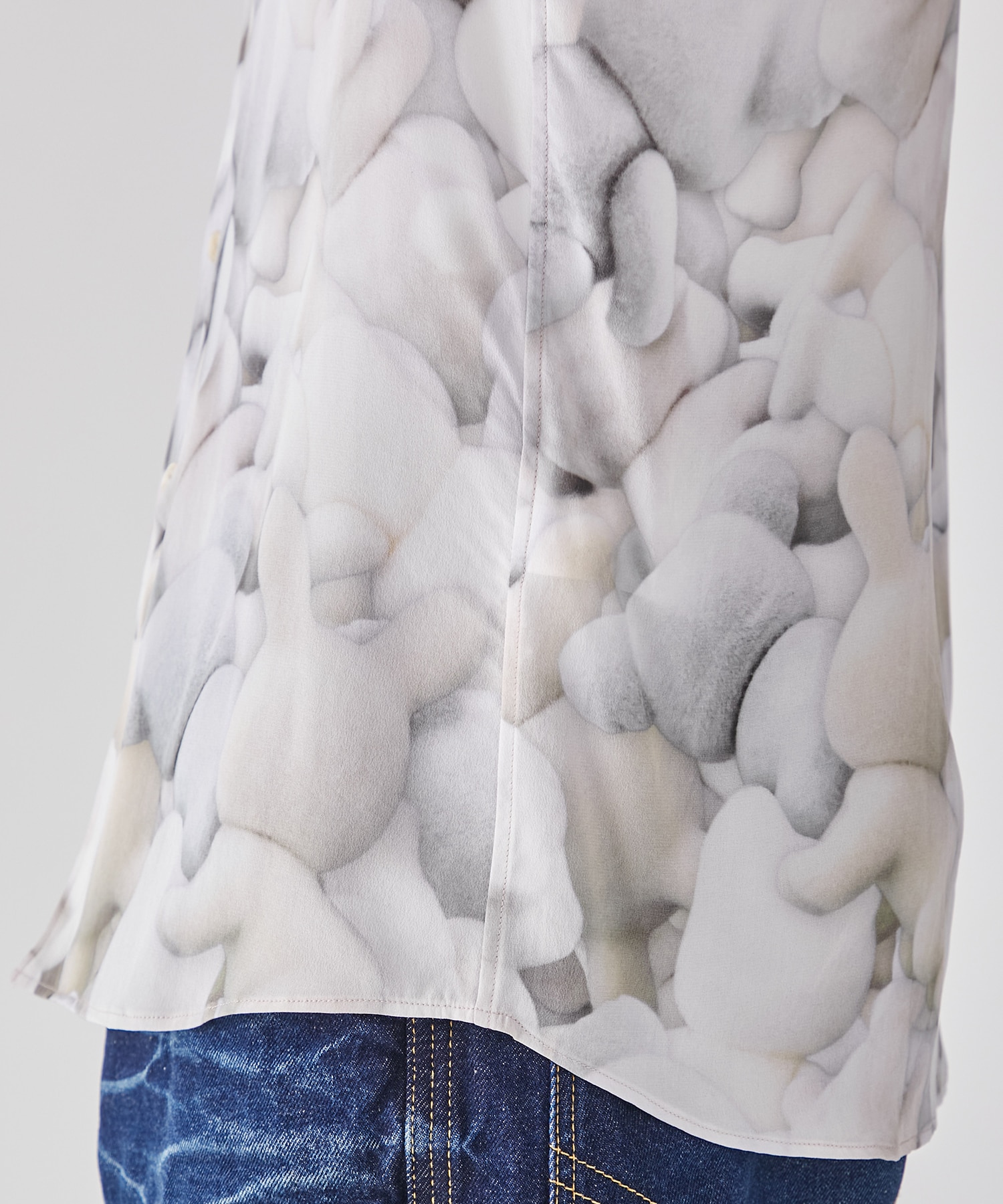 PRINT OPEN COLLAR SHIRT MASU