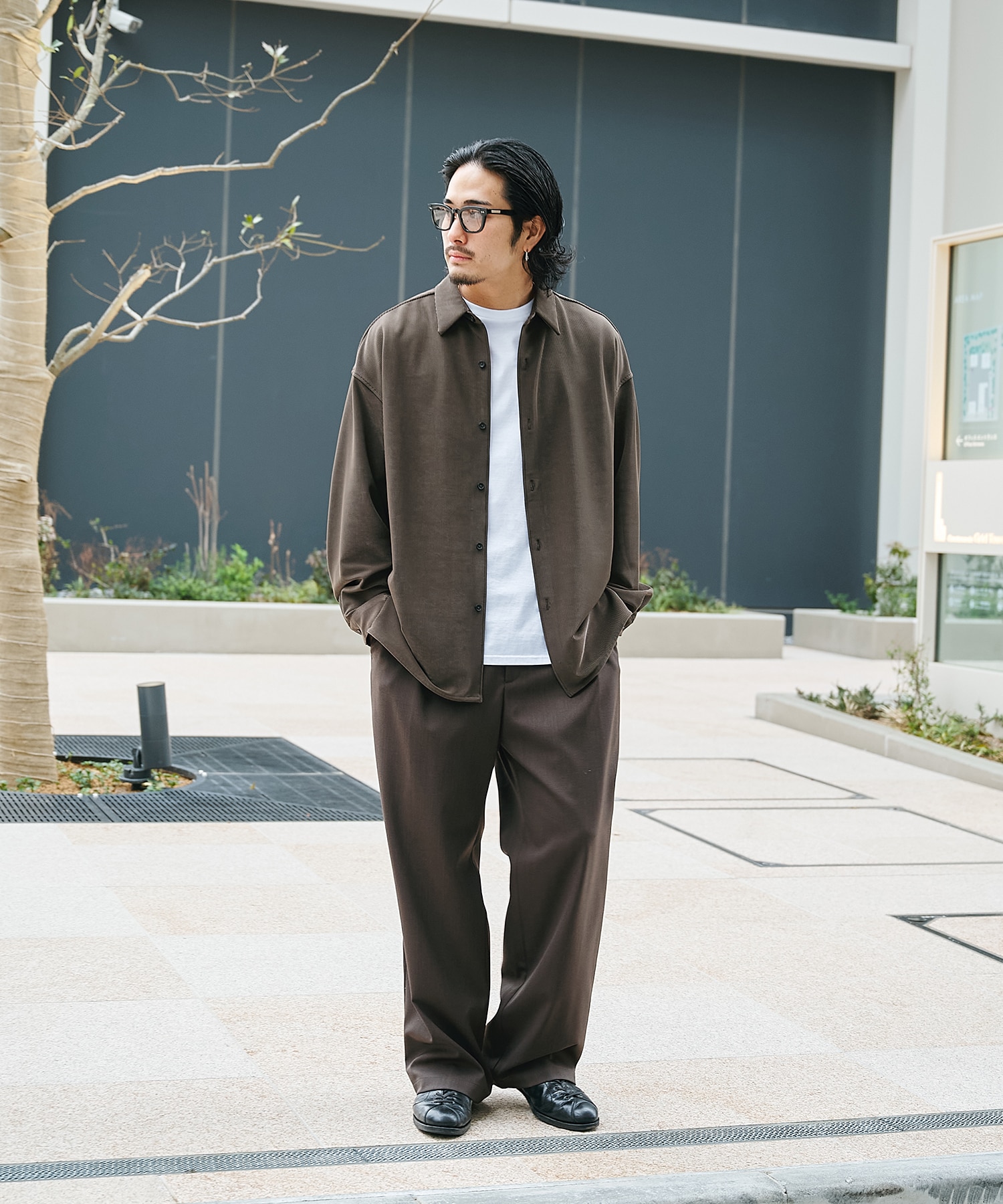ナロープリーツリラックスシャツ STUDIOUS