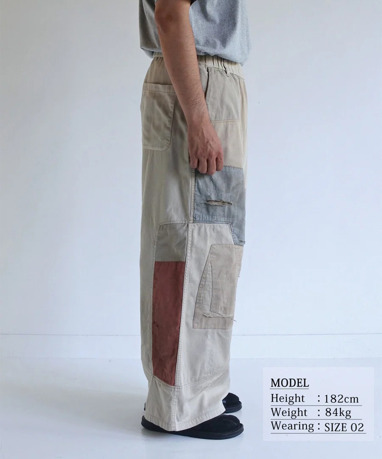 REMAKED MIX PANEL WIDE EASY PANTS ANACHRONORM
