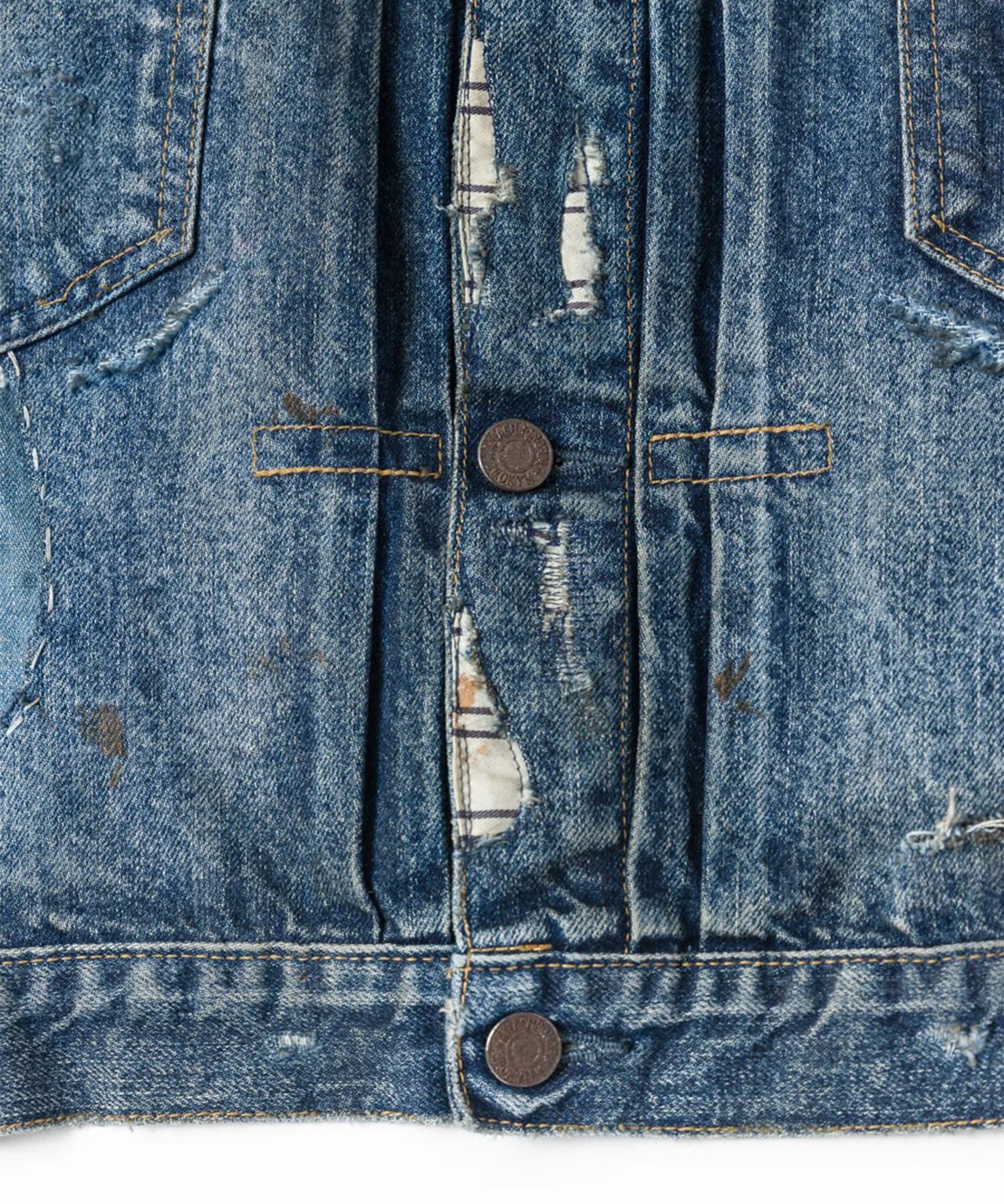 REMAKED DOUBLE POCKET DENIM JACKET ANACHRONORM