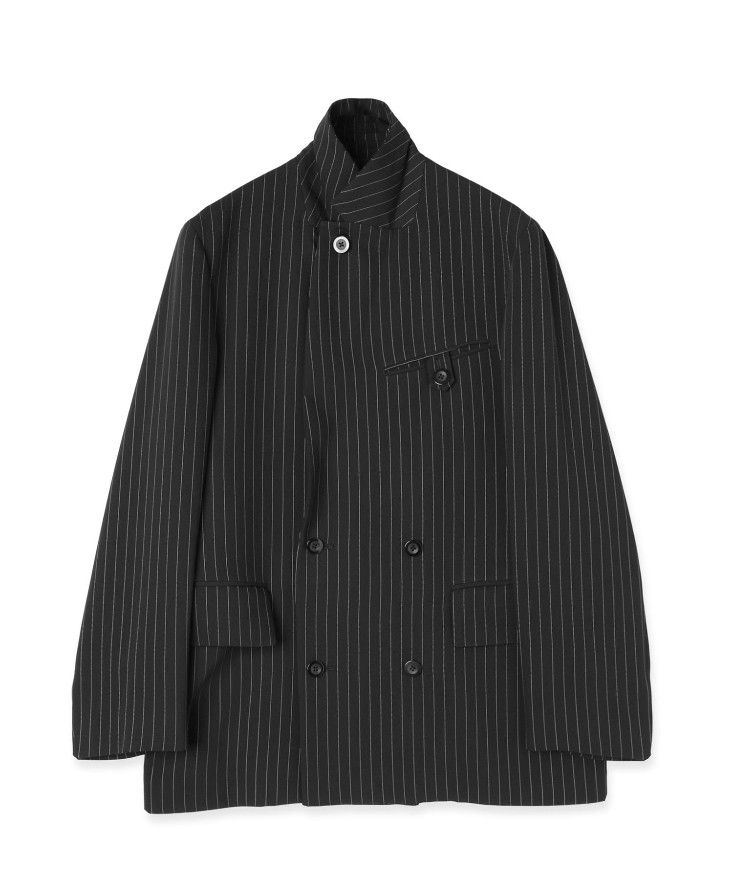 Stripe Double Cloth Button-Tab Pocket Tailored Jacket CULLNI