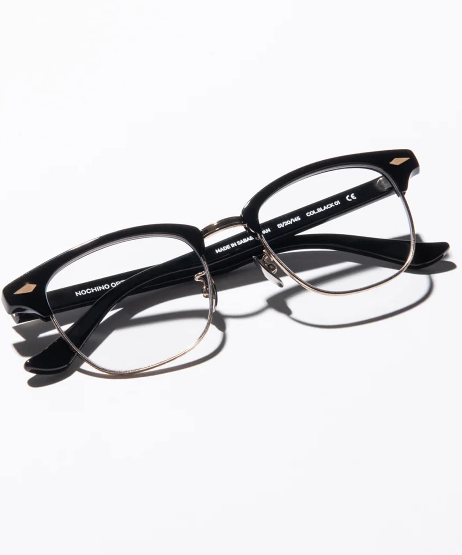 YUGEN #1 GLOSS BLACK & CHAMPAGNE GOLD × CLEAR to GREY NOCHINO OPTICAL