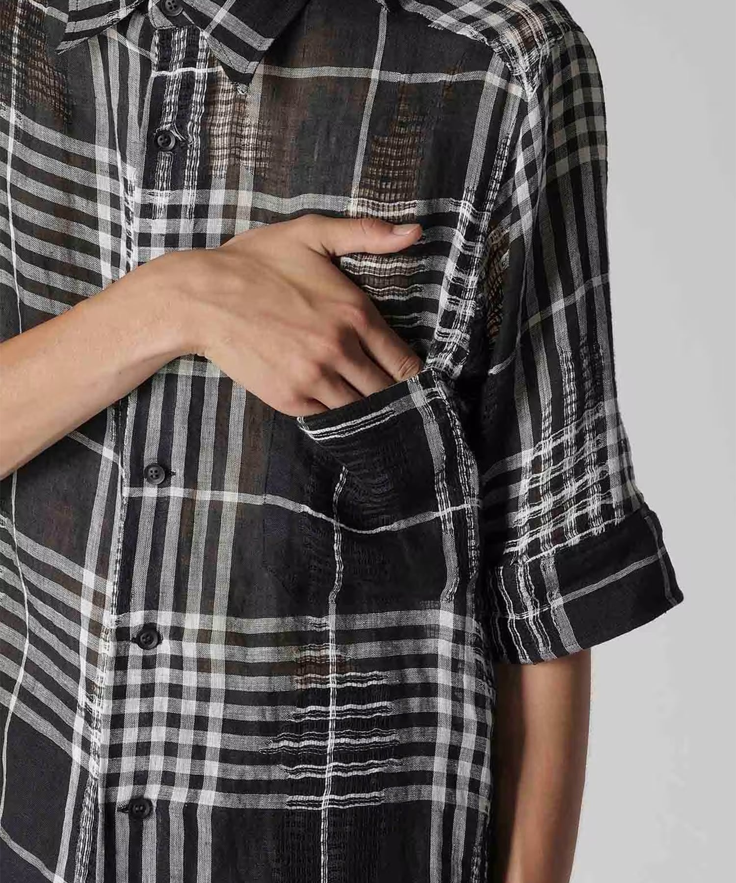 HK-B71-313 CHECK S/S SHIRT Yohji Yamamoto