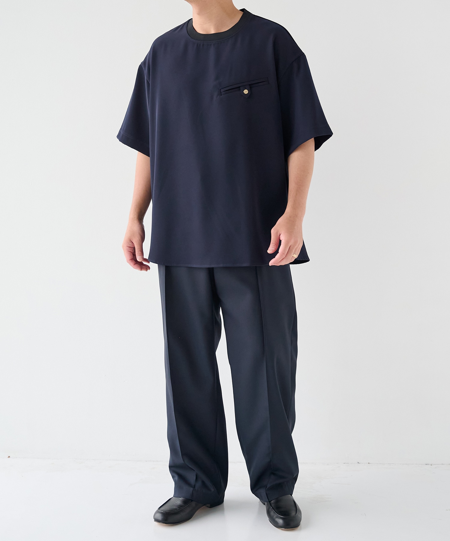 Dry Twill Button-Tab Pocket Short Sleeve Pullover CULLNI