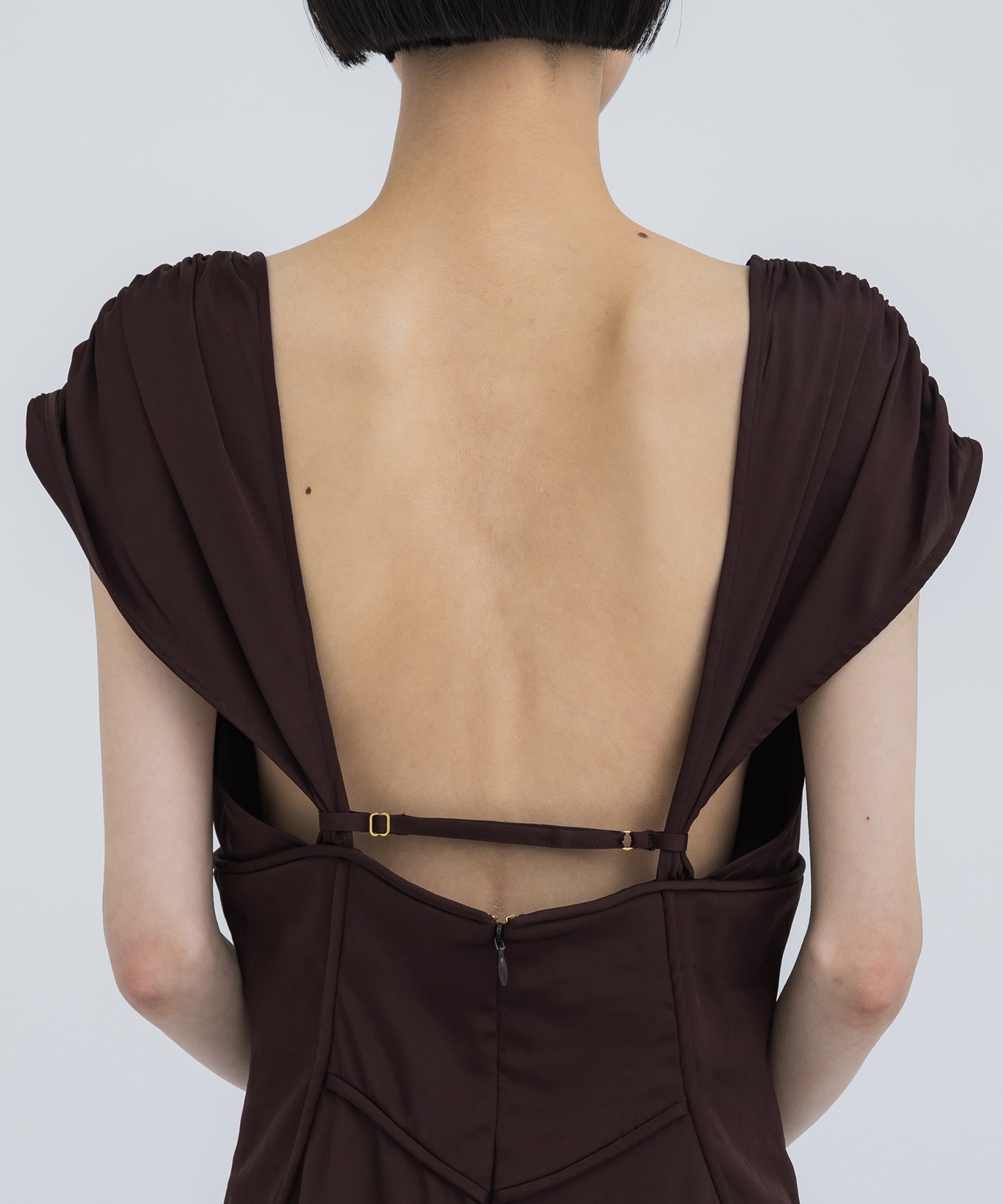 EMBROIDERED V-NECK MIDI DRESS FETICO