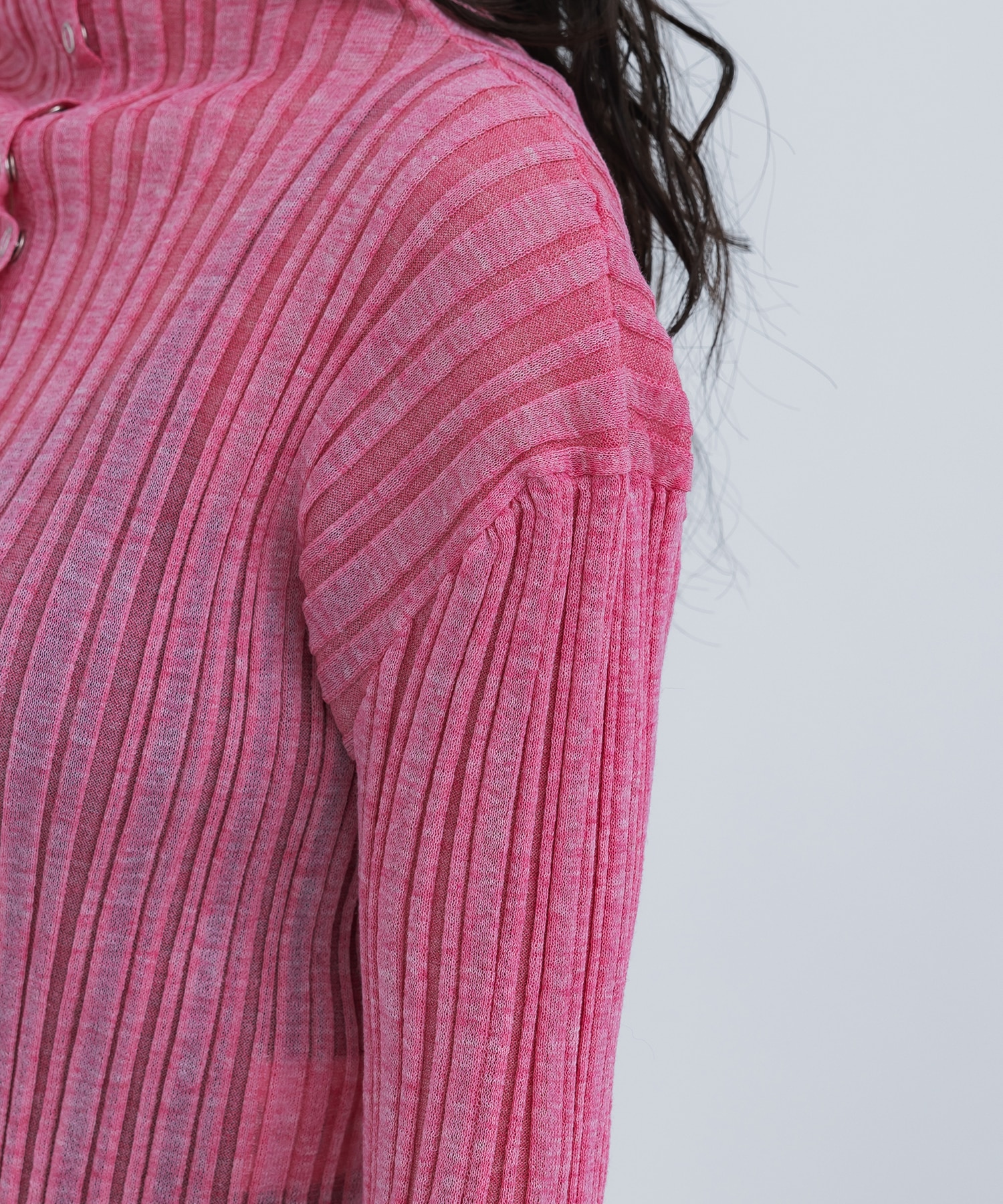 Sheer Rib Knit Cardigan STUDIOUS