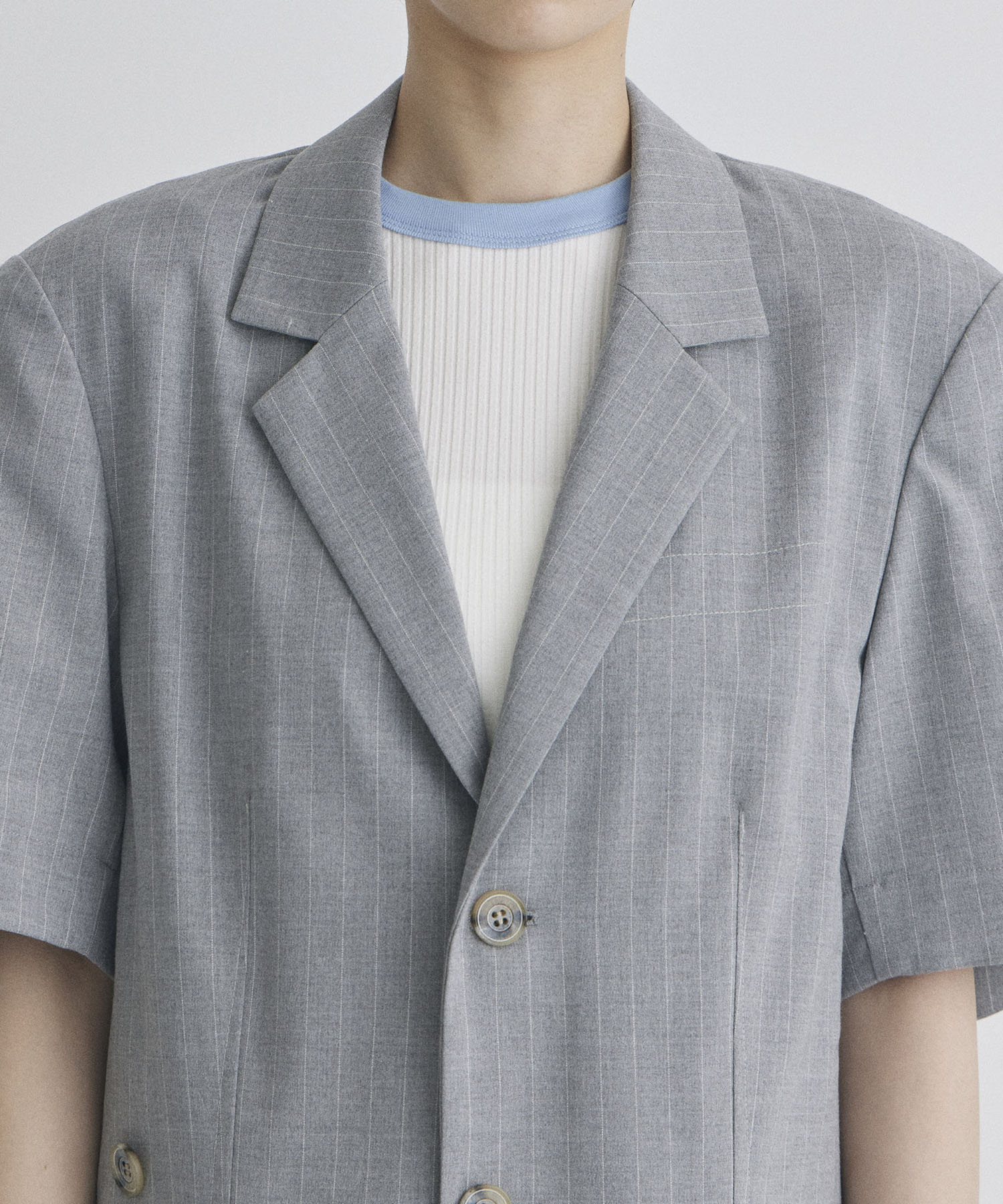 Pinstripe Half Sleeve Jacket STUDIOUS