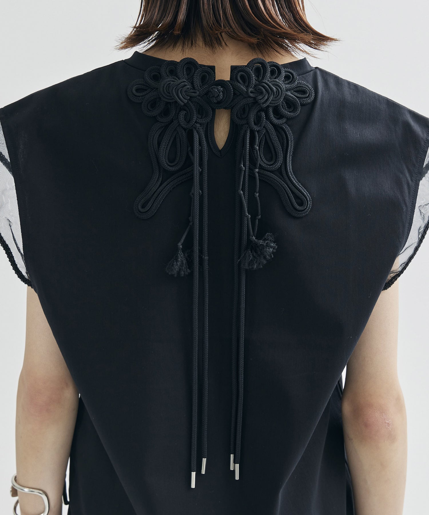別注China ribbon no sleeve T-shirt tanakadaisuke