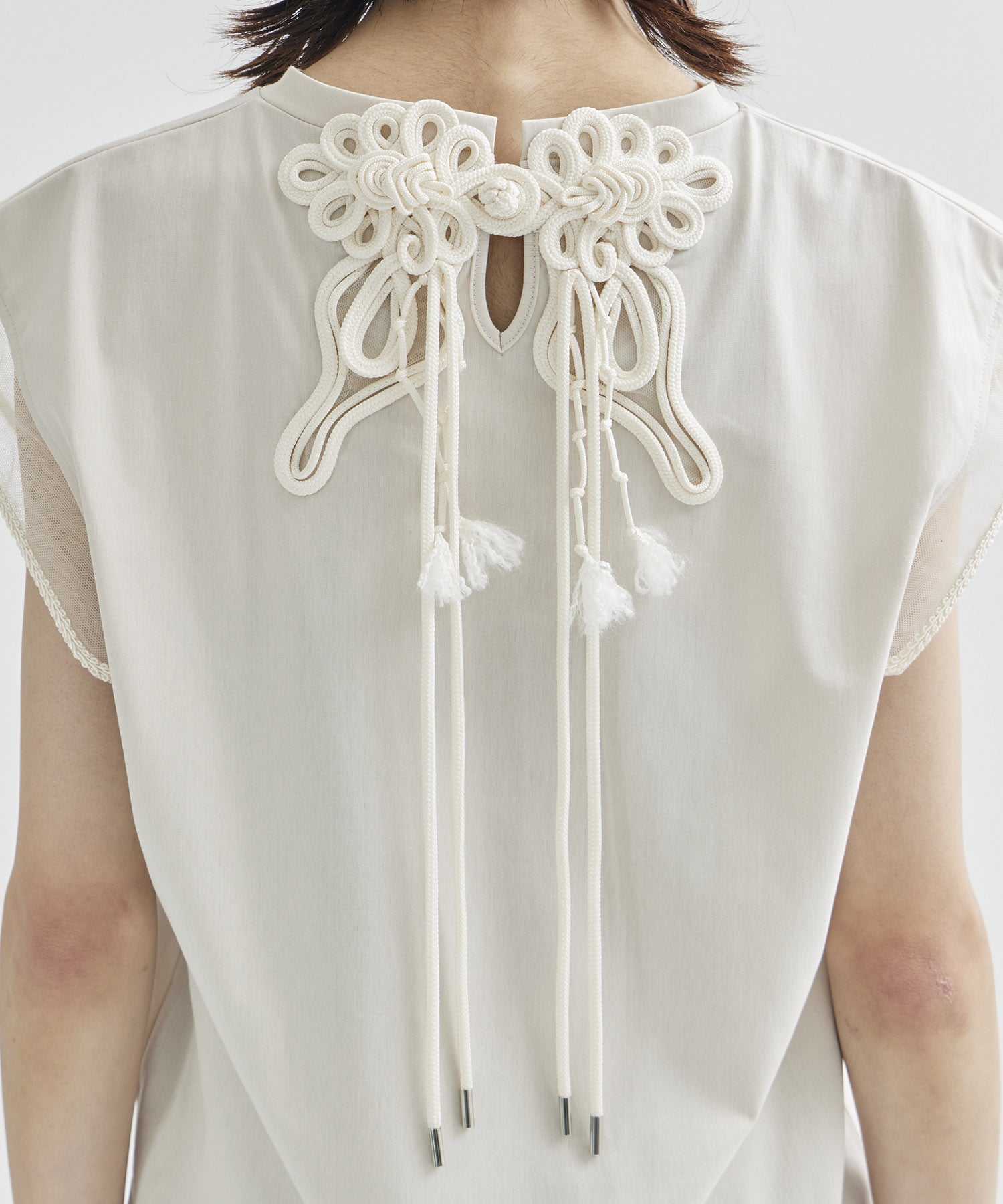 別注China ribbon no sleeve T-shirt tanakadaisuke