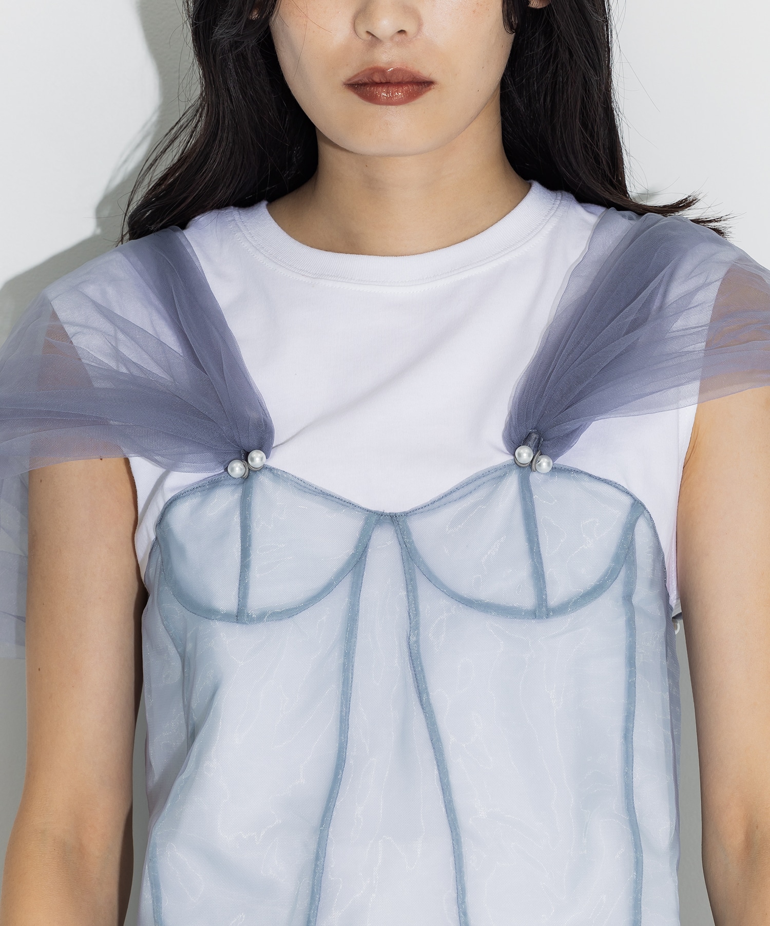 別注Tulle Corsert T-shirt VIVIANO