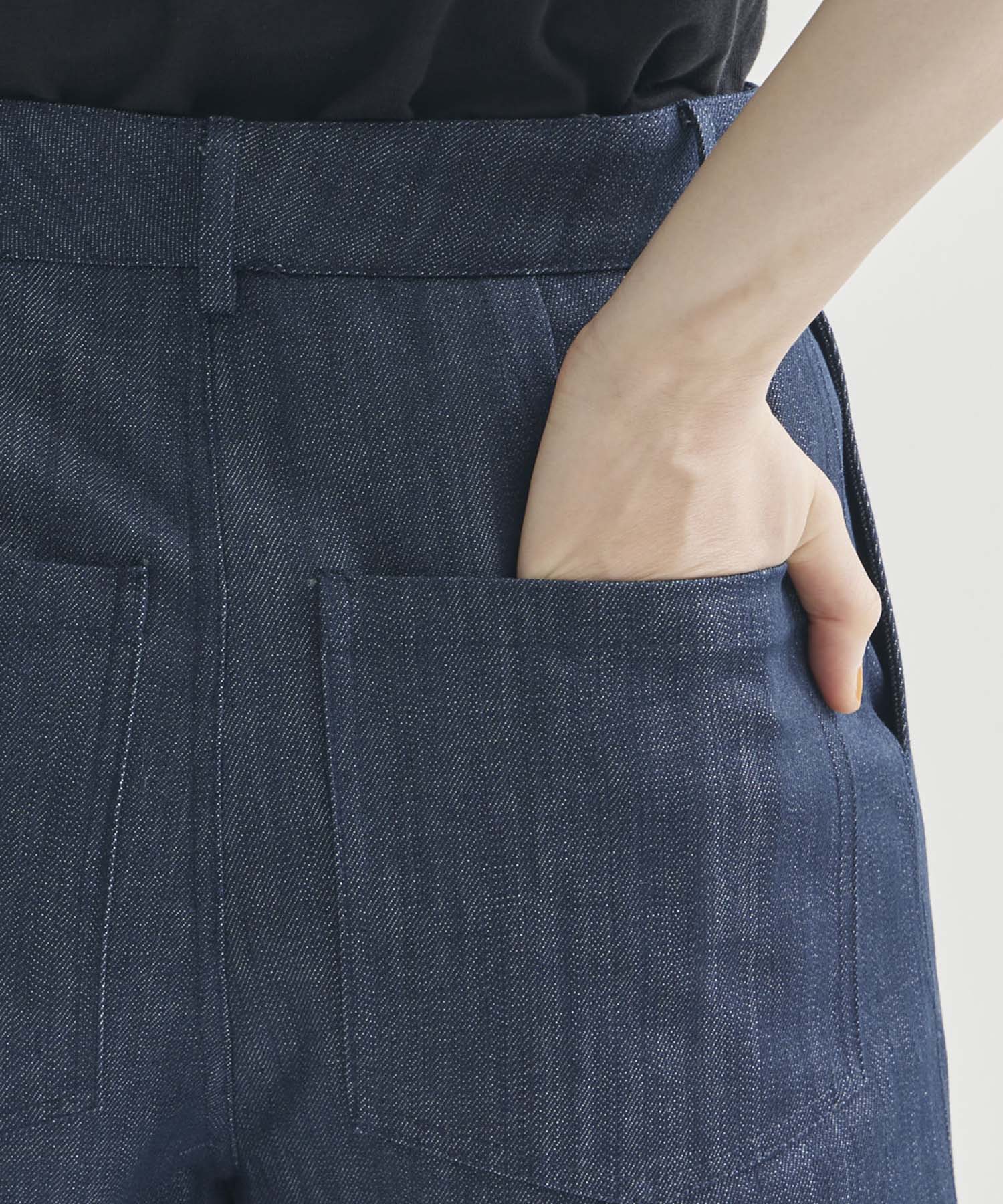 別注Panel Tulle Denim Pants VIVIANO