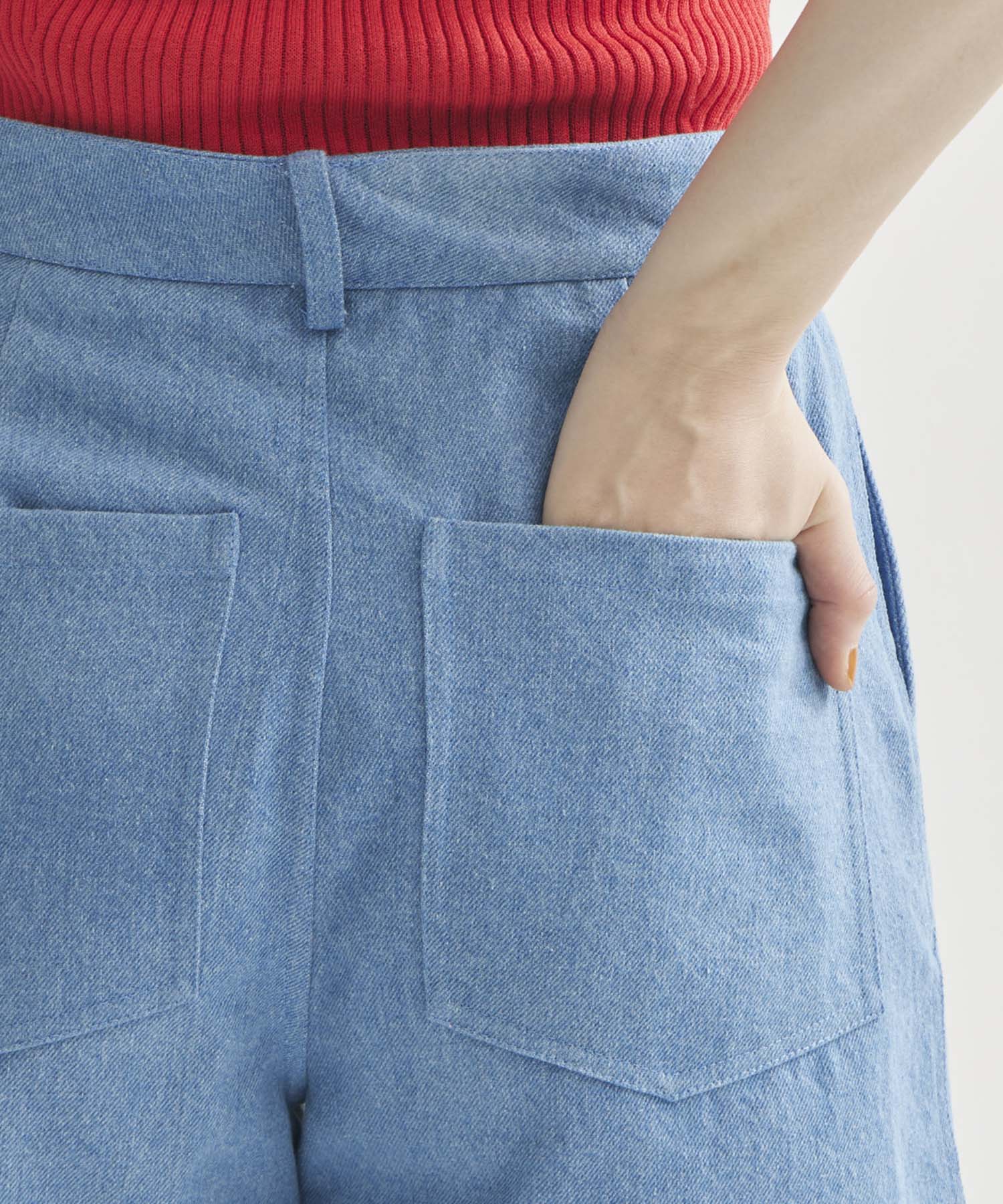 別注Panel Tulle Denim Pants VIVIANO