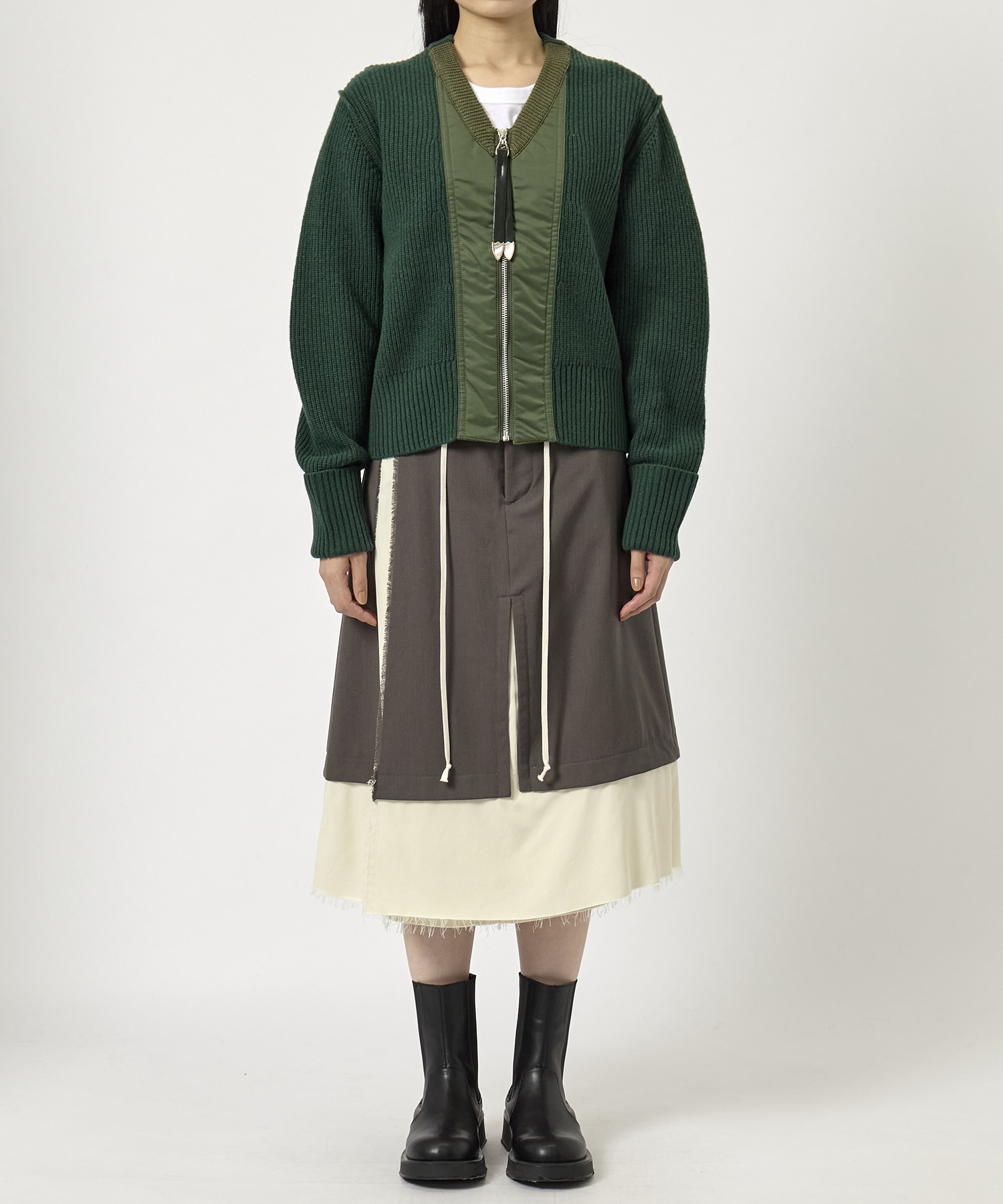 Wool knit zip cardigan TOGA
