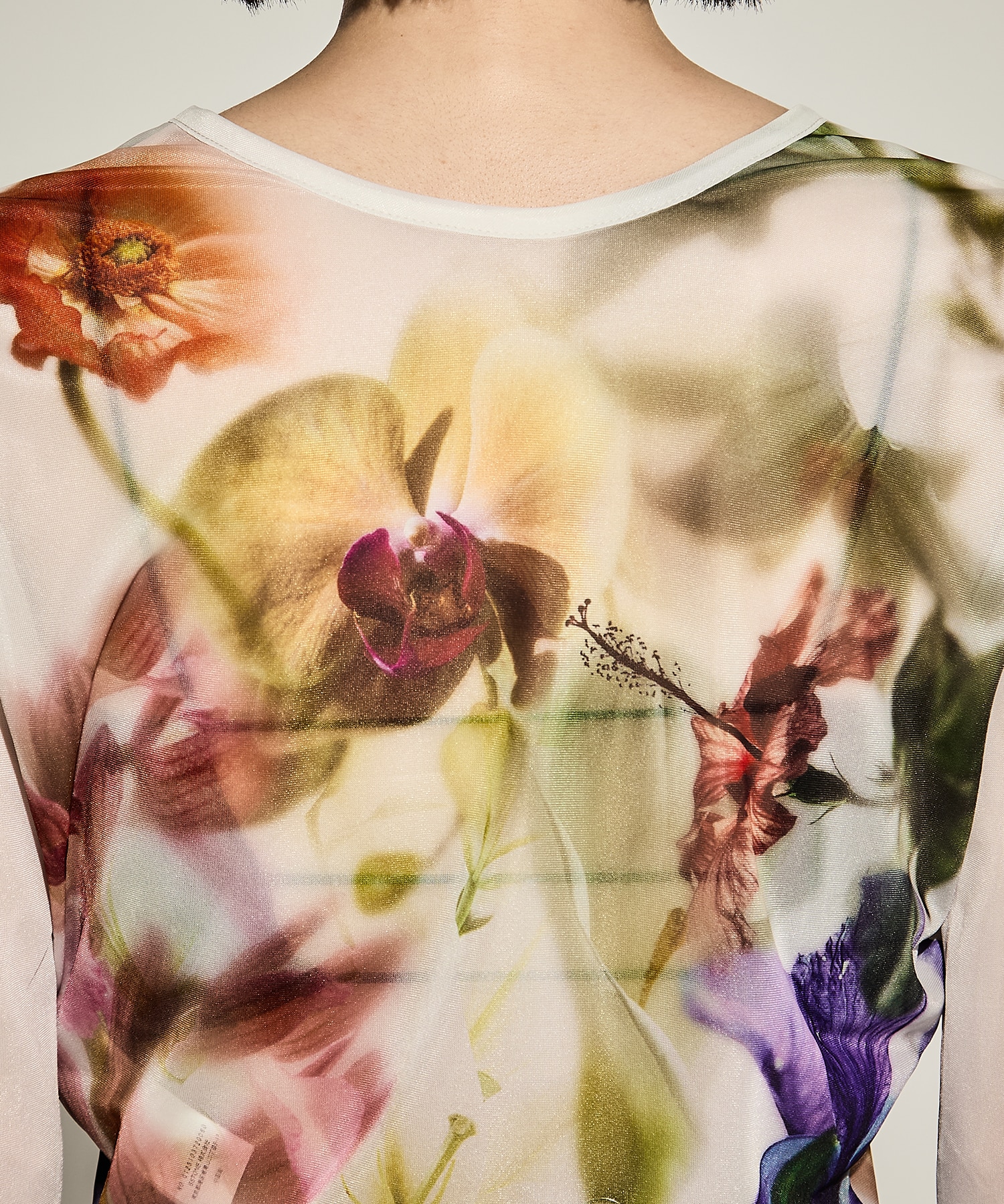 2WAY SMOKE FLOWER SHEER TOP AMERI