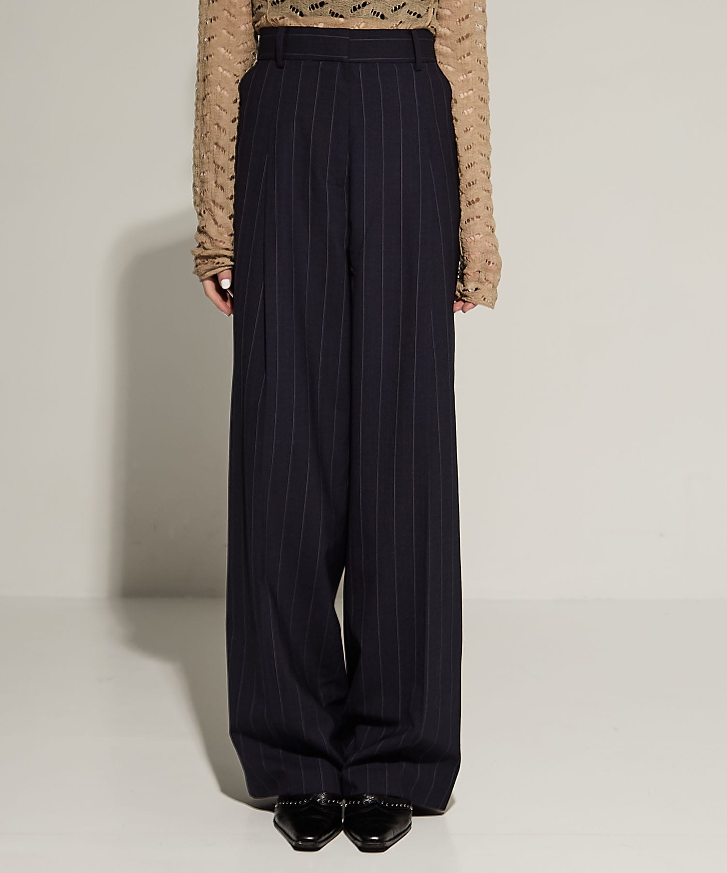 Stripe Tuck Ttrousers TODAYFUL