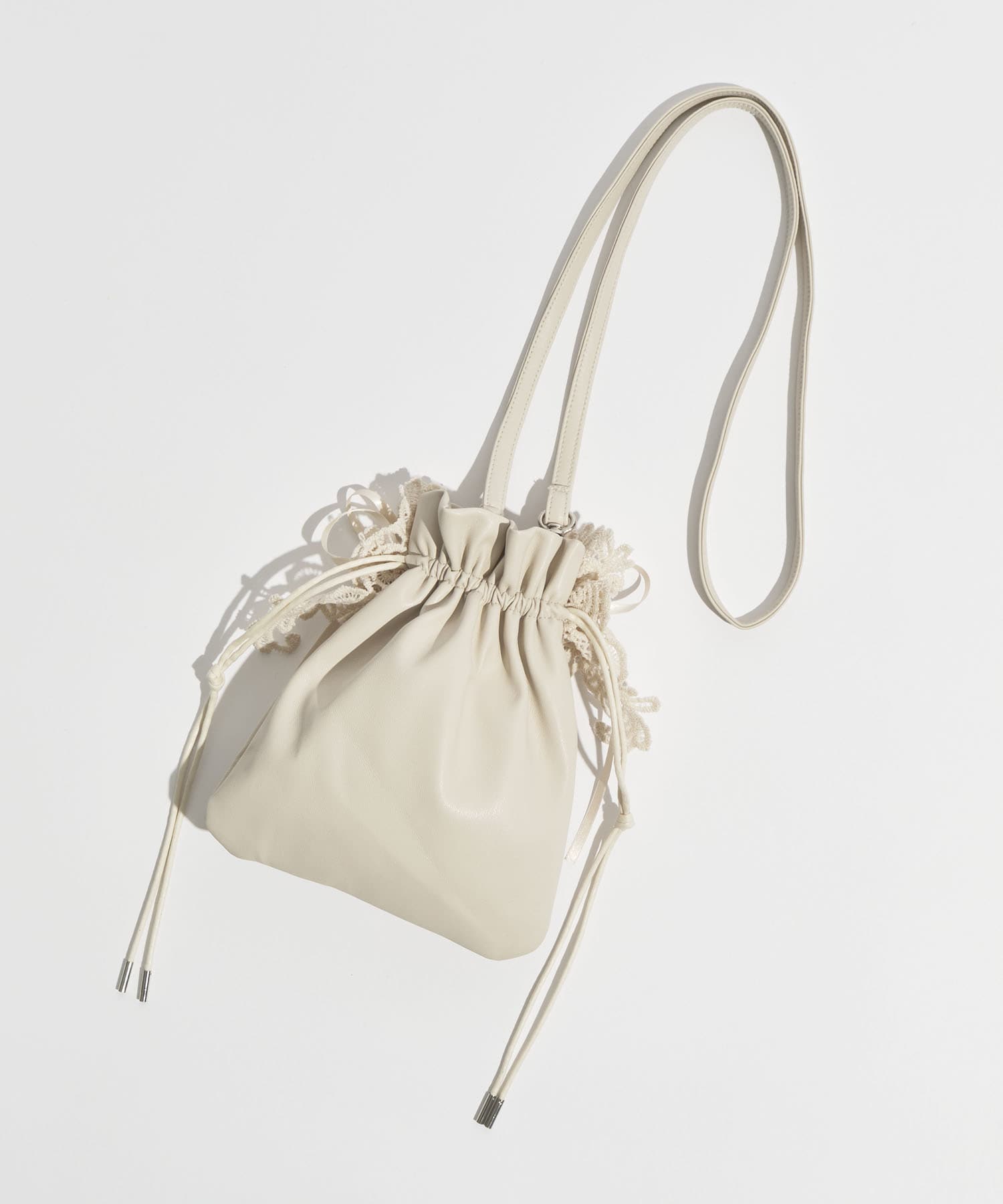 別注lace flower drawstring sacoche tanakadaisuke