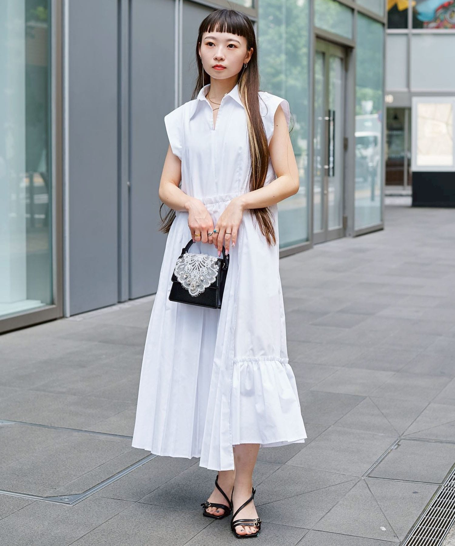 white lace crocodile mini bag tanakadaisuke