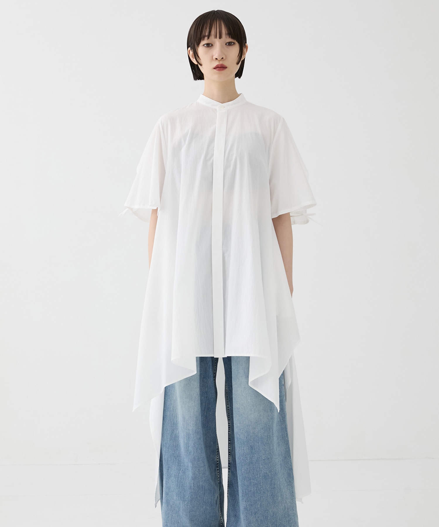 別注Coボイルサッカーケープスリーブシャツ FEMMENT
