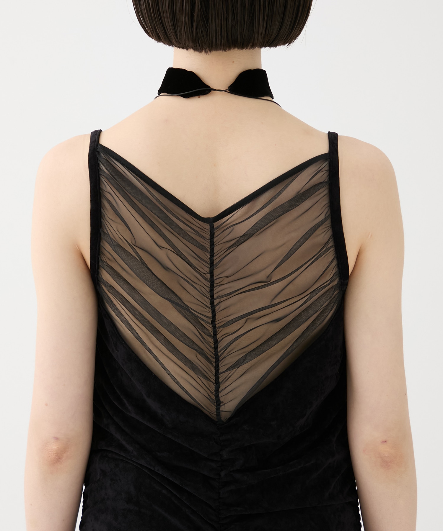 別注VELOUR SHEER CUT HEM DRESS FETICO