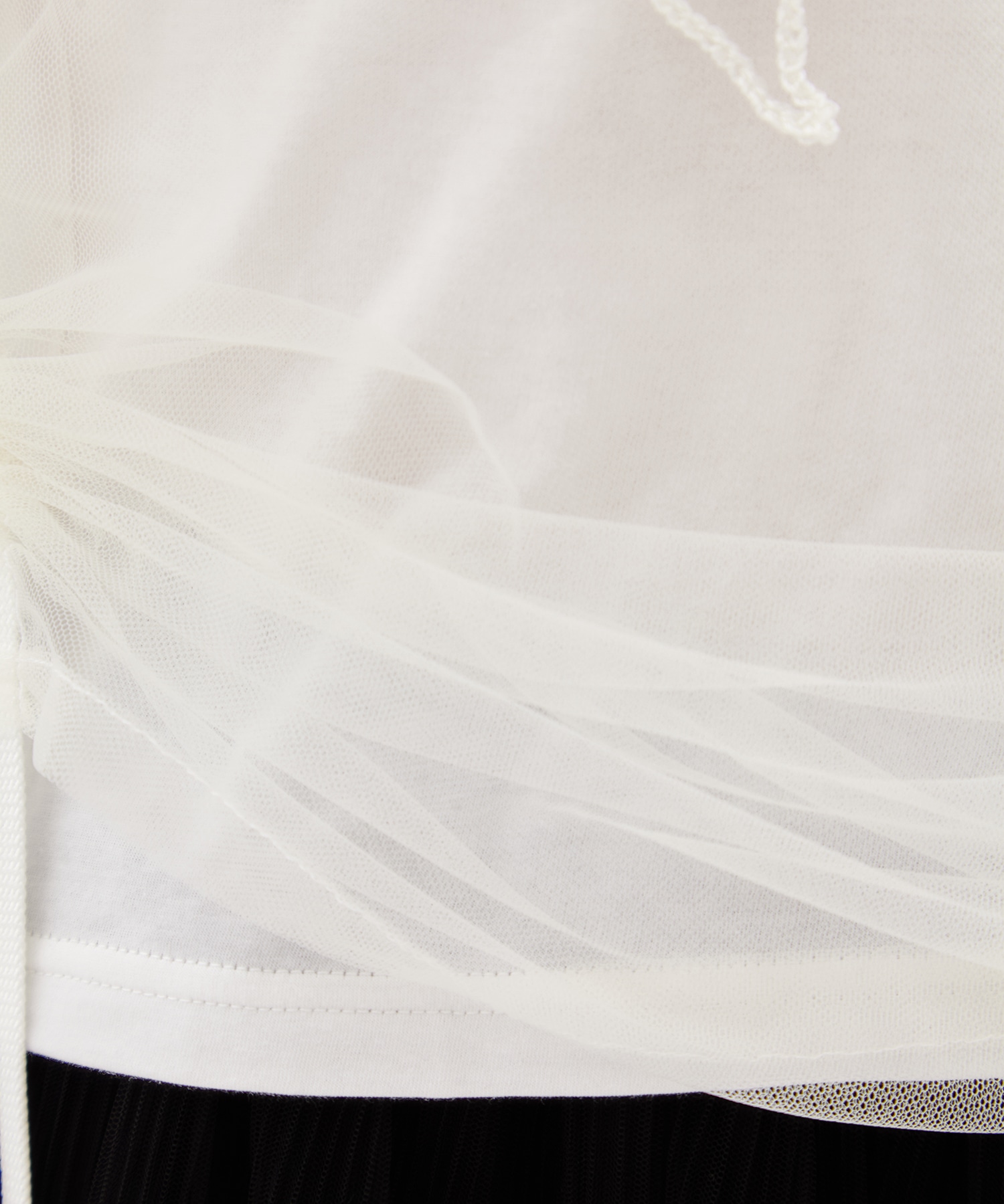 別注embroidered tulle layered tops MURRAL