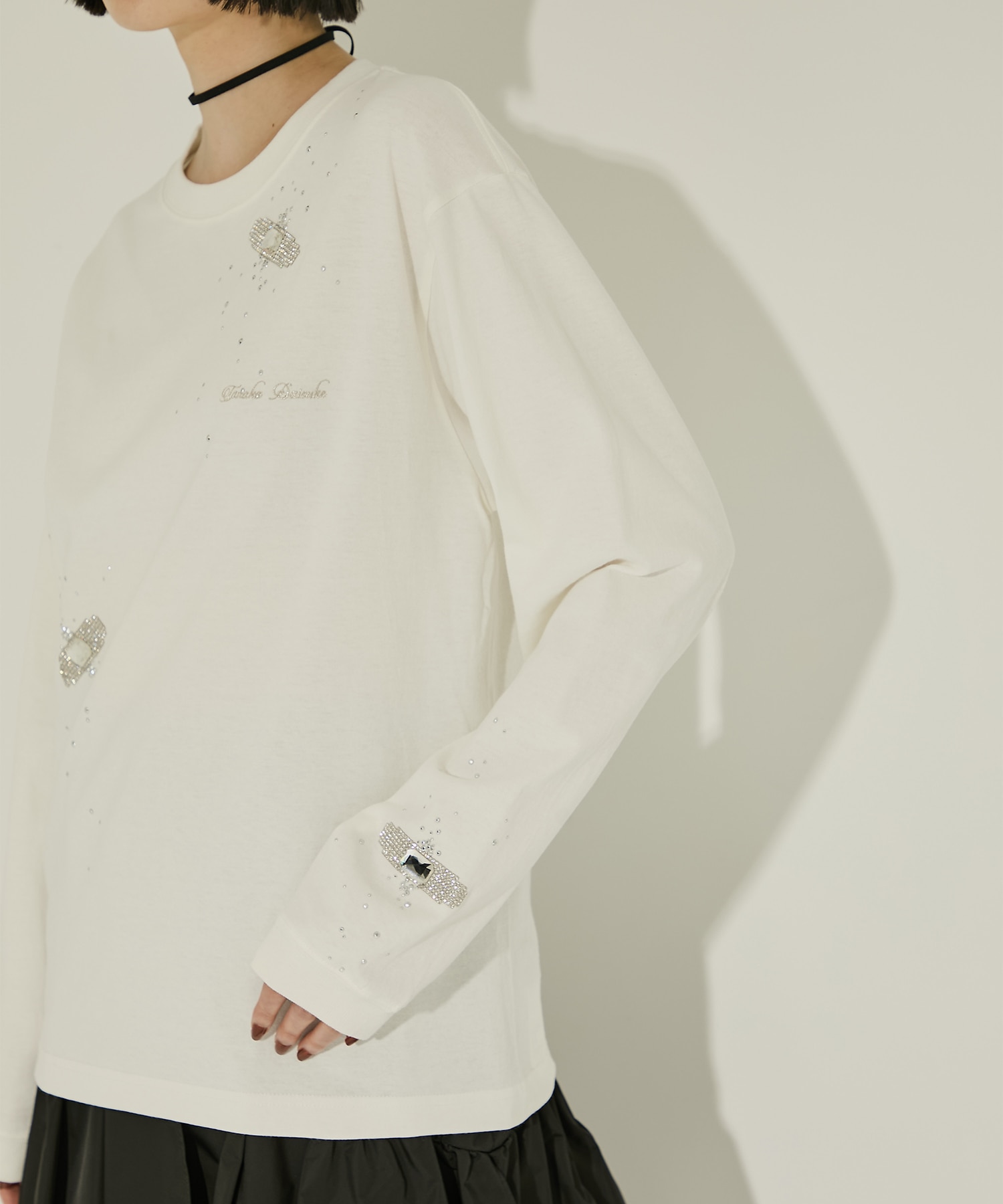 Bijou Aid long sleeve T-shirt White tanakadaisuke