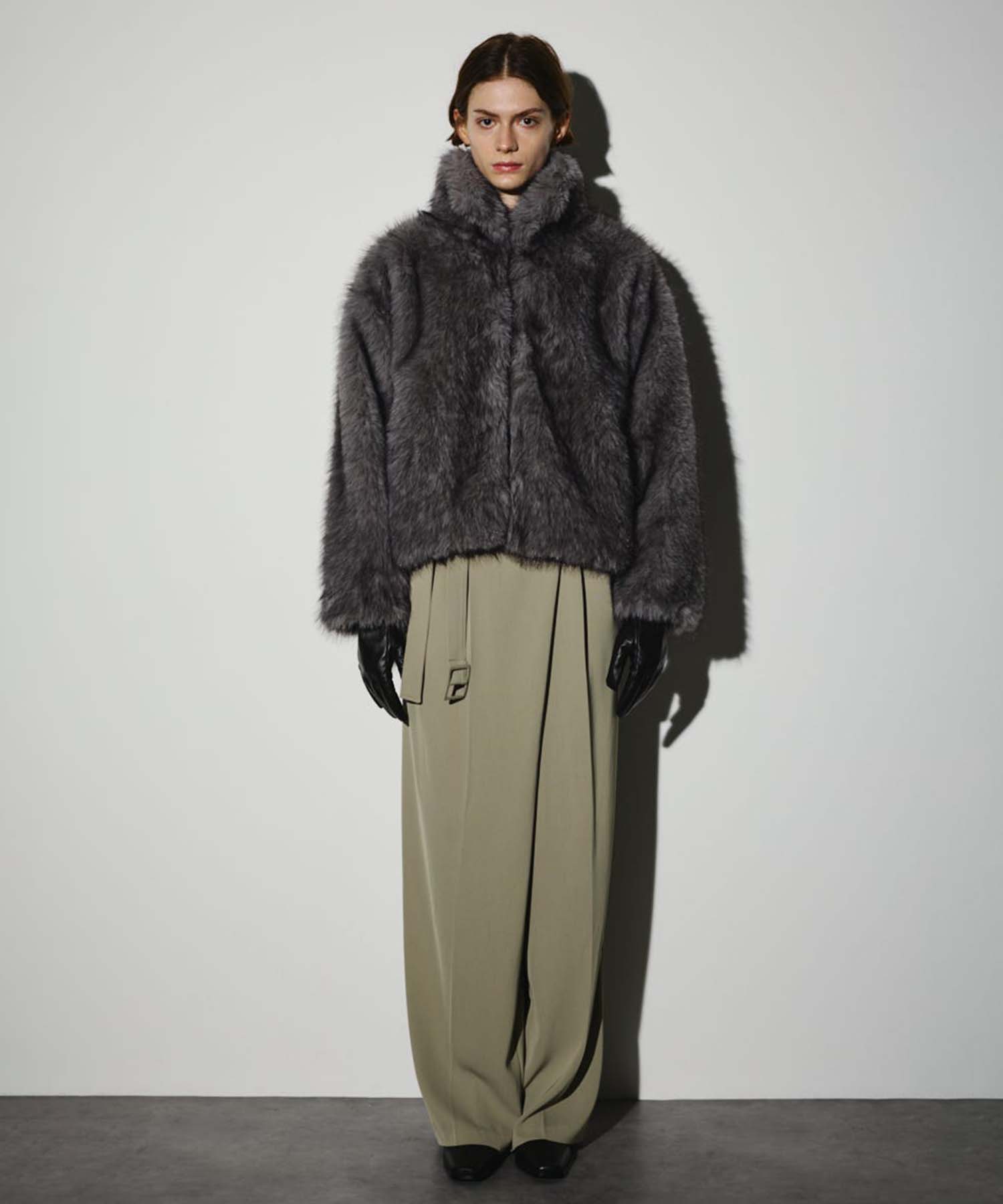 High collar faux fur jacket RIM.ARK