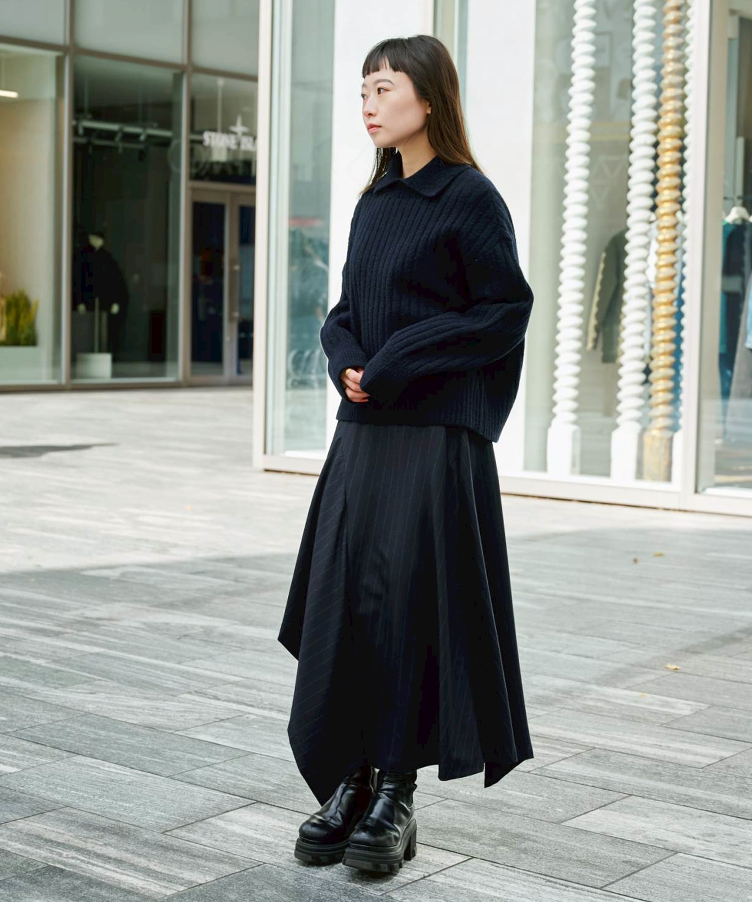 Cropped Collar Knit UJOH