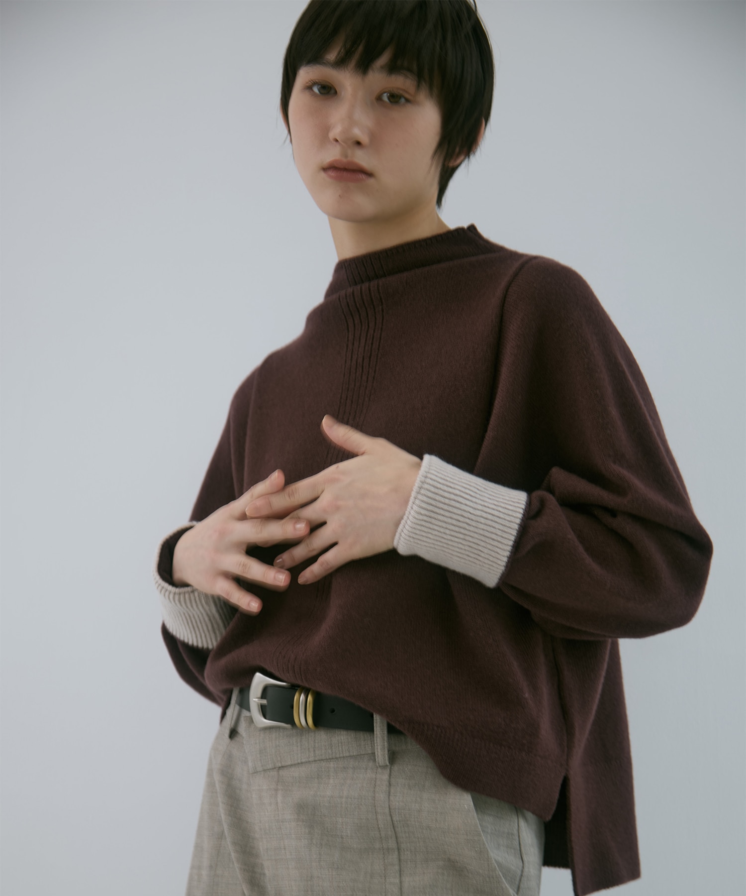 別注 CASHMERE BOAT NECK KNIT WRAPINKNOT