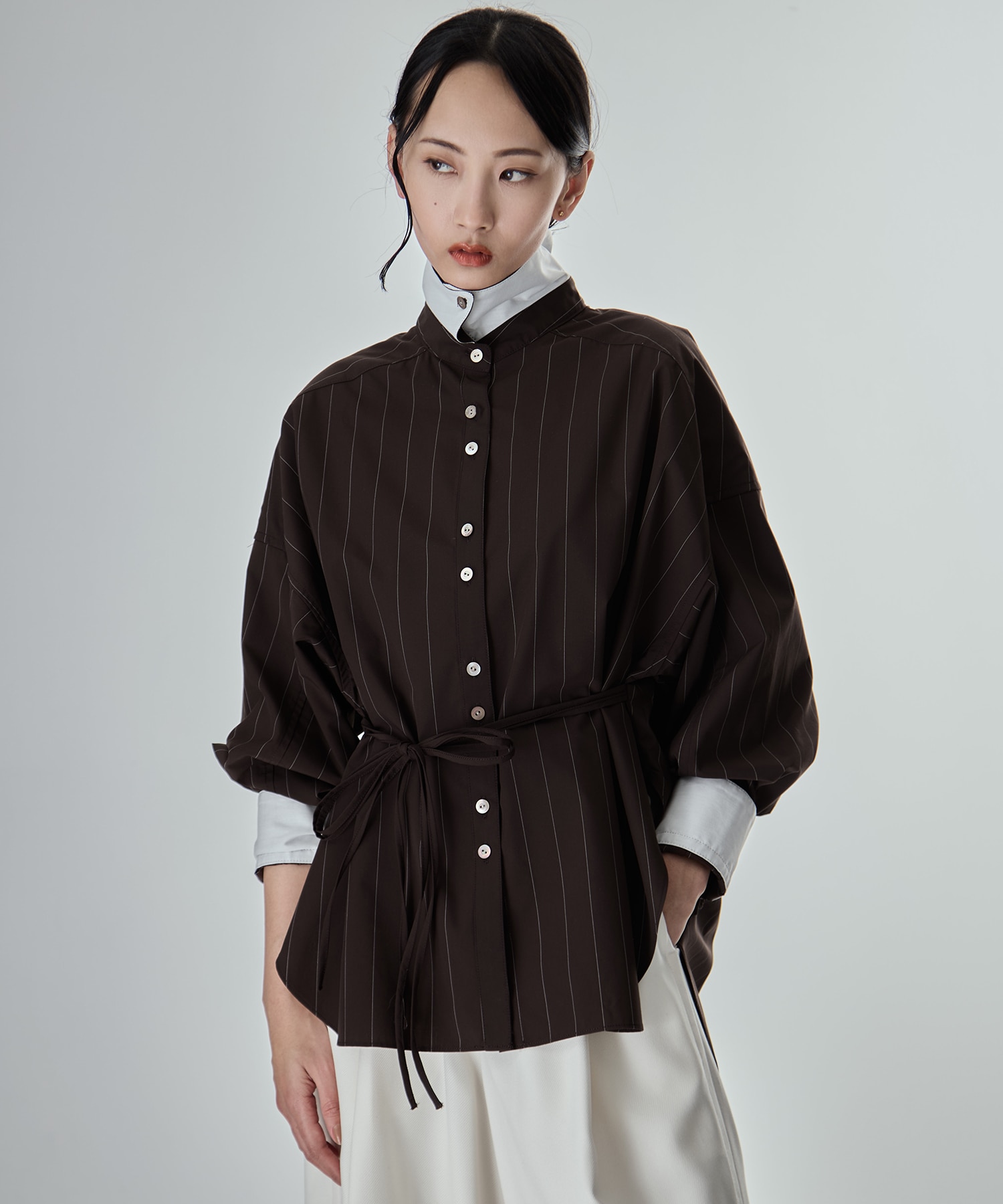 Wide Stripe 2way Shirt STUDIOUS