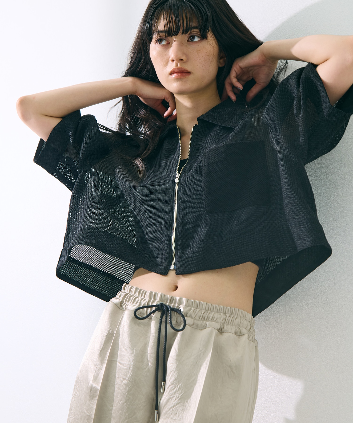 Washable Mesh Blouson STUDIOUS