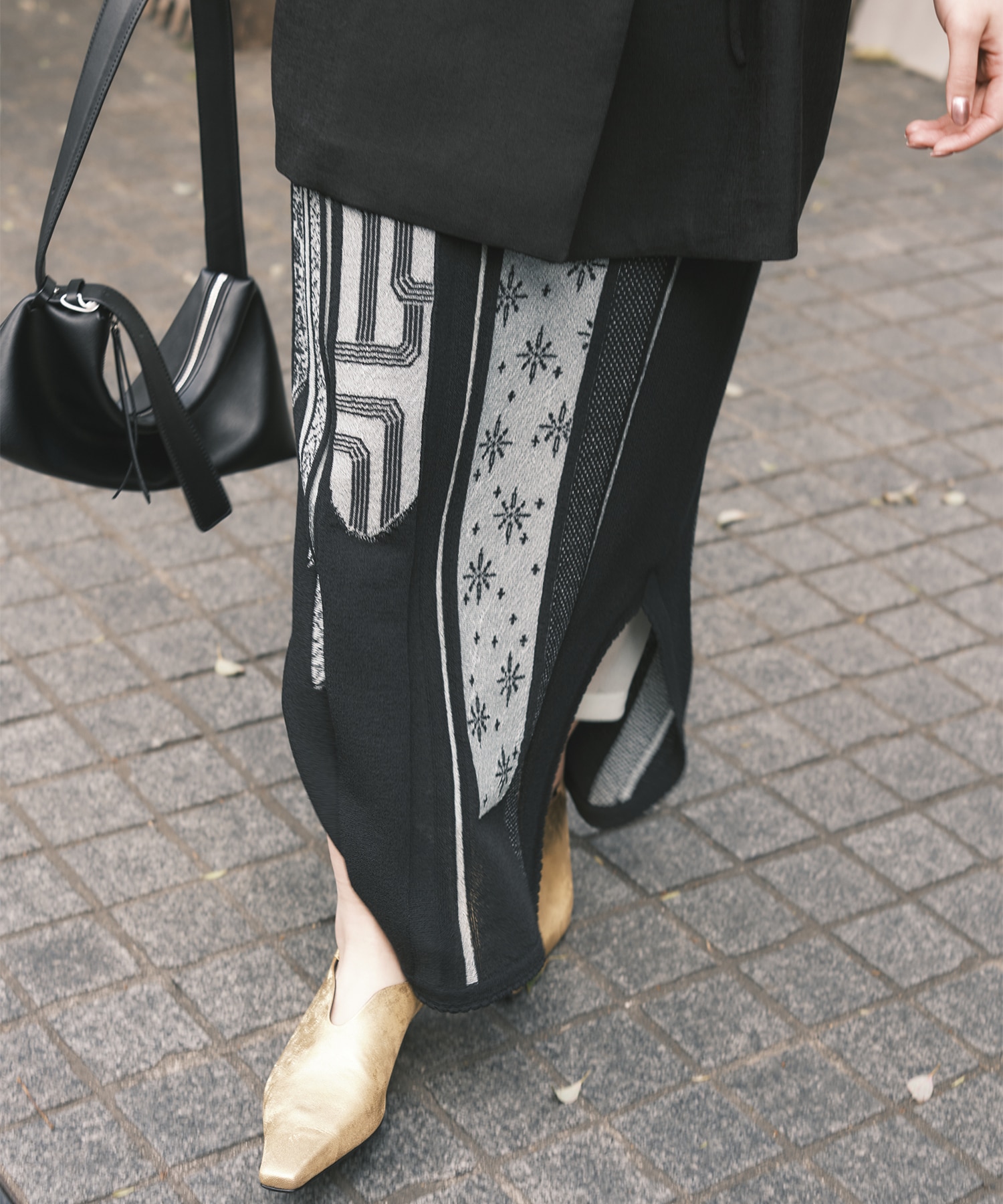 Multi-Pattern Knit Dress Mame Kurogouchi