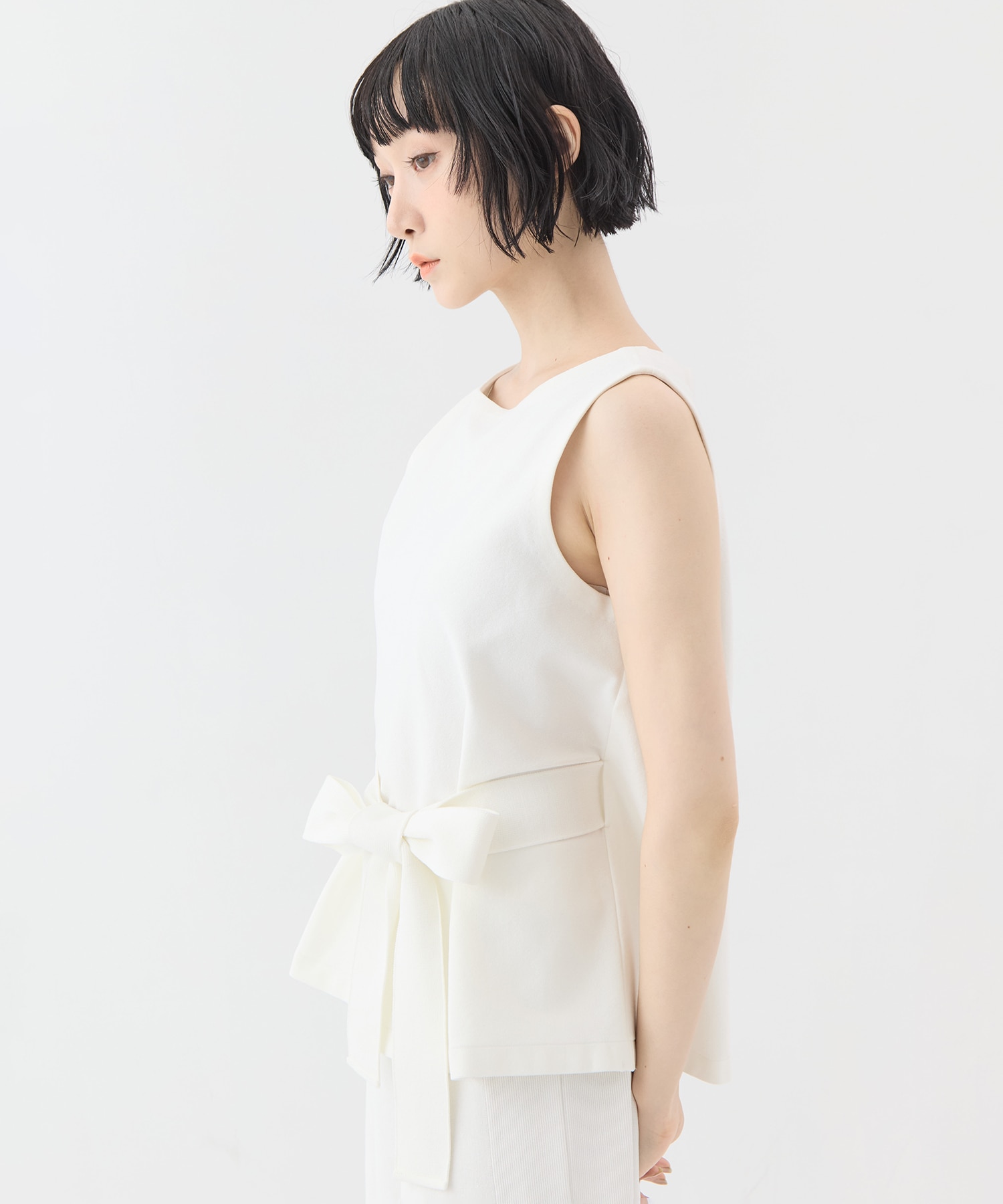 別注no sleeve knit tops WRAPINKNOT