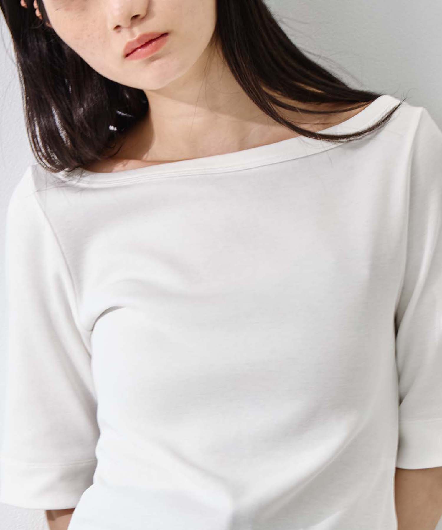 Luxury Cotton Boat Neck Tee STUDIOUS